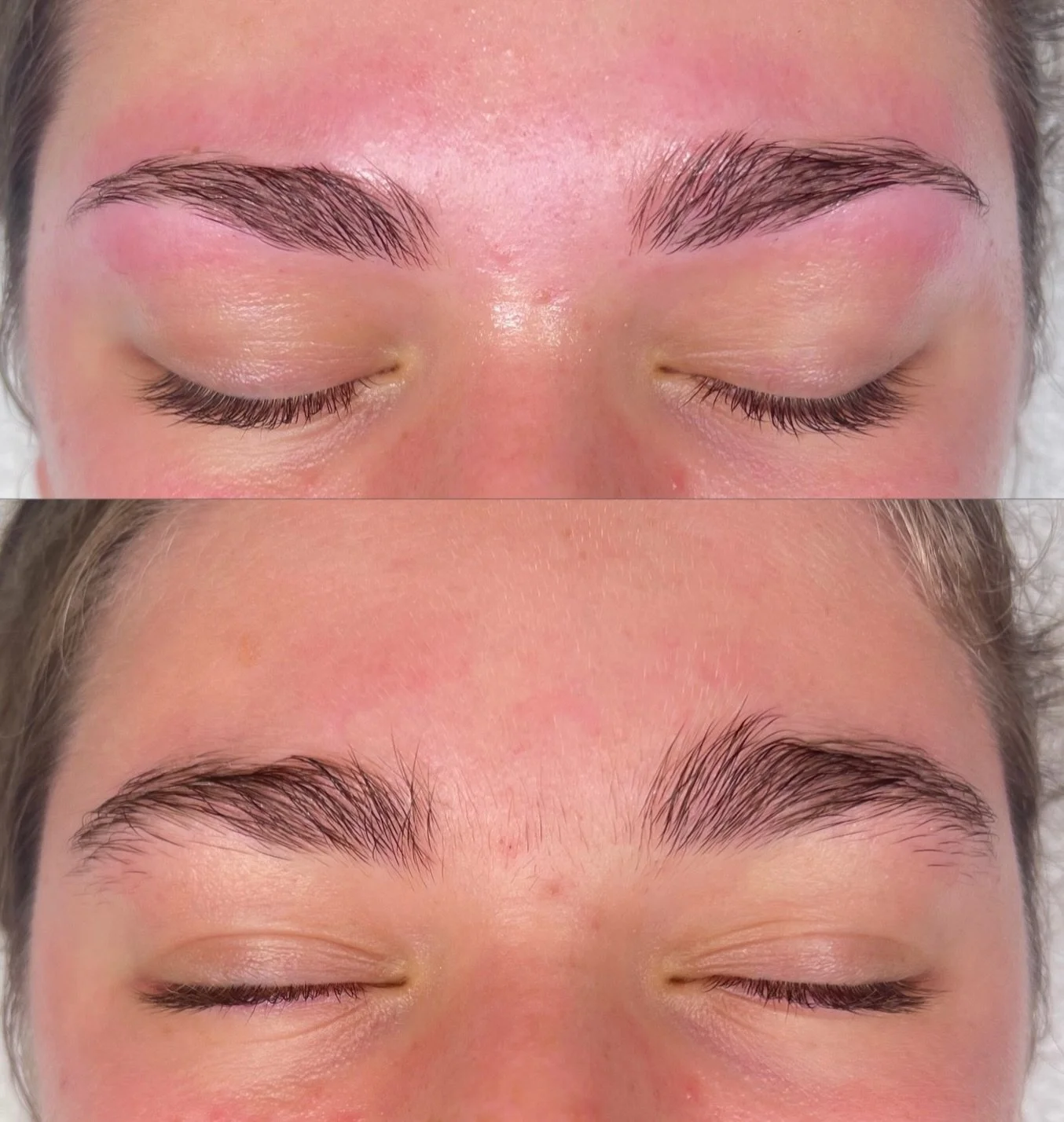 Natural, full, and perfectly shaped ✨🤍 #brows #browwax #lashes #esthetician #beforeandafter