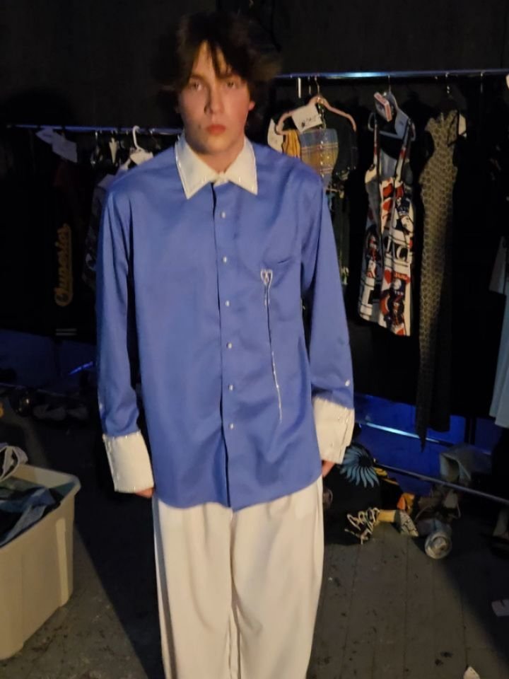 A favorite, upcycled dress shirt with some 🤍 ✨️

Featured here during a sustainability fashion show in support of @conesteepreserve in Greenville SC 🌳 

Thank you @thefunnythingis for the assist 🫶🏽 

#wardrobestyling #fashion #costumedesign