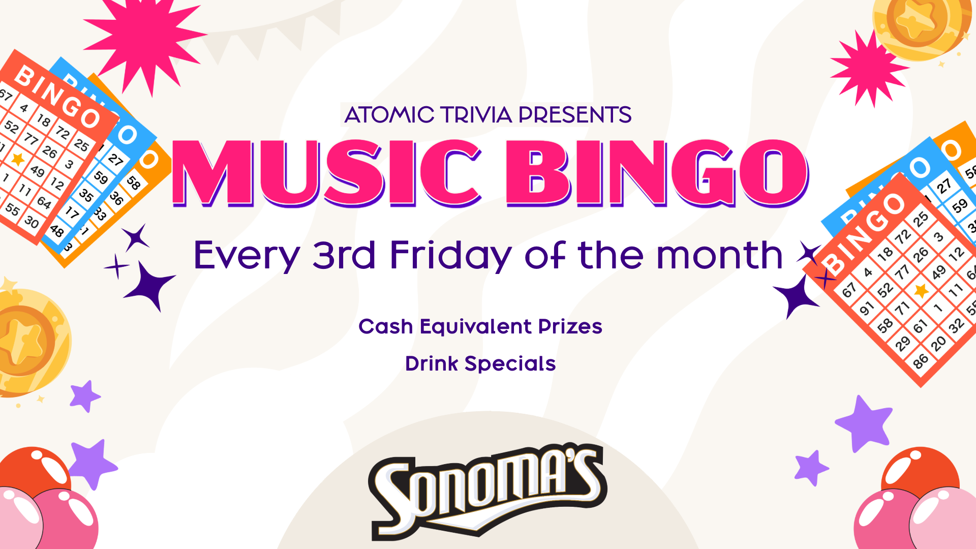 Atomic Music Bingo