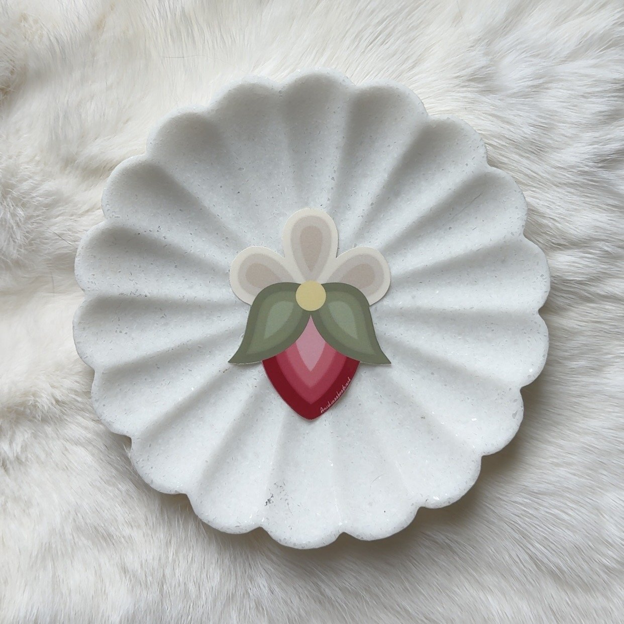 Floral Strawberry Sticker