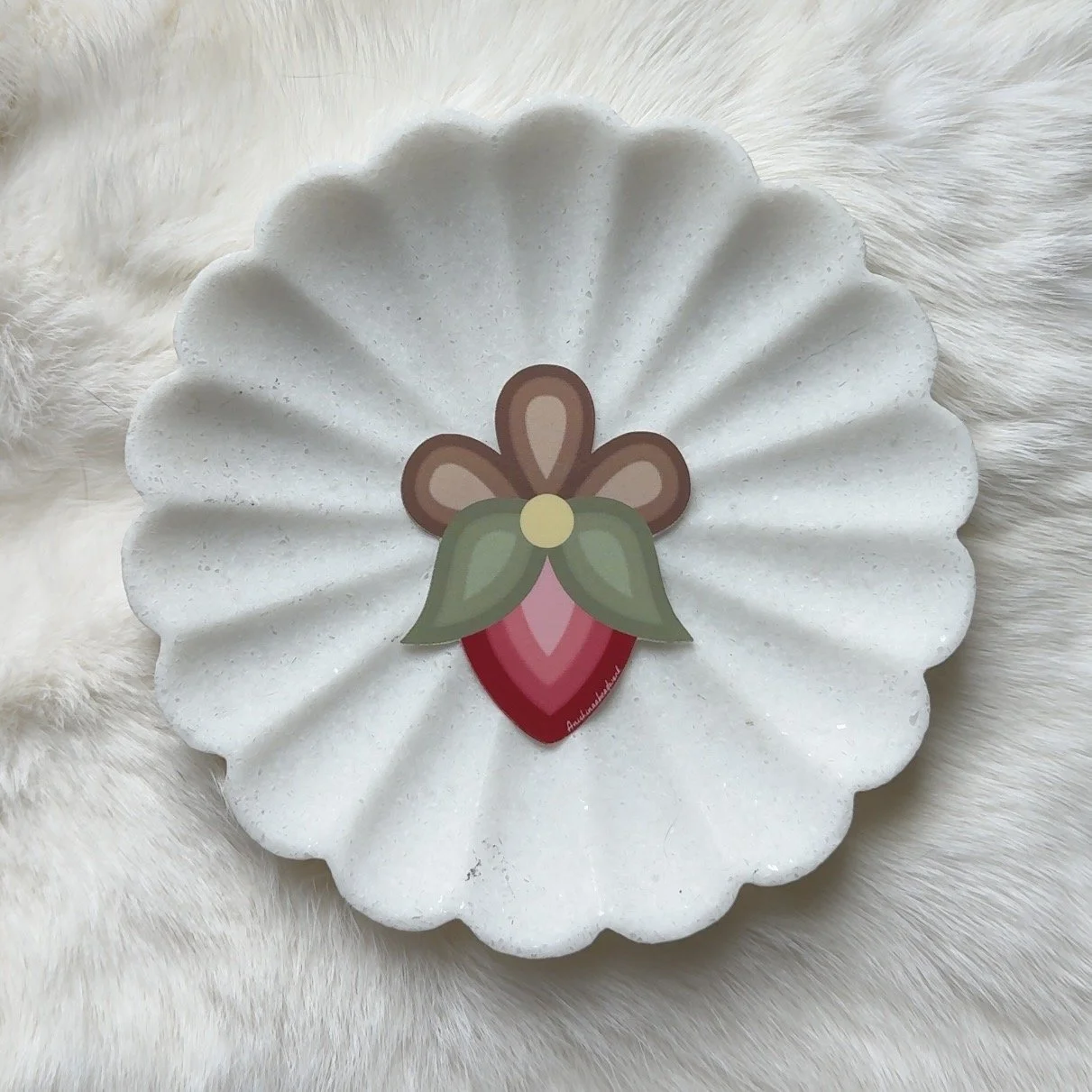 Floral Strawberry Sticker