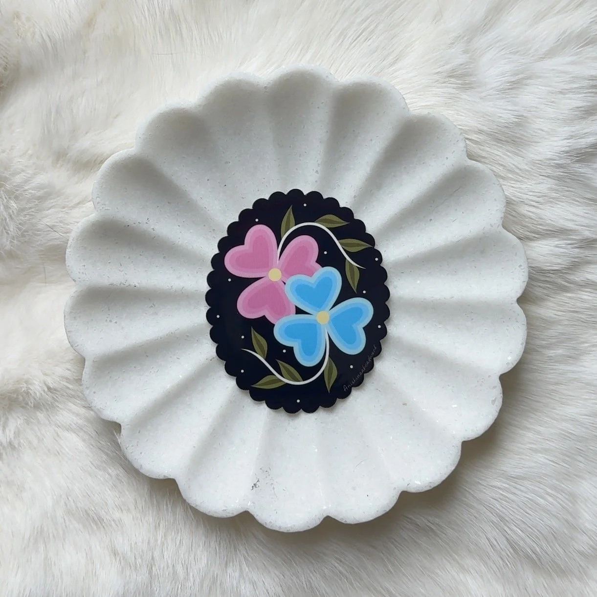 Floral Scallop Sticker