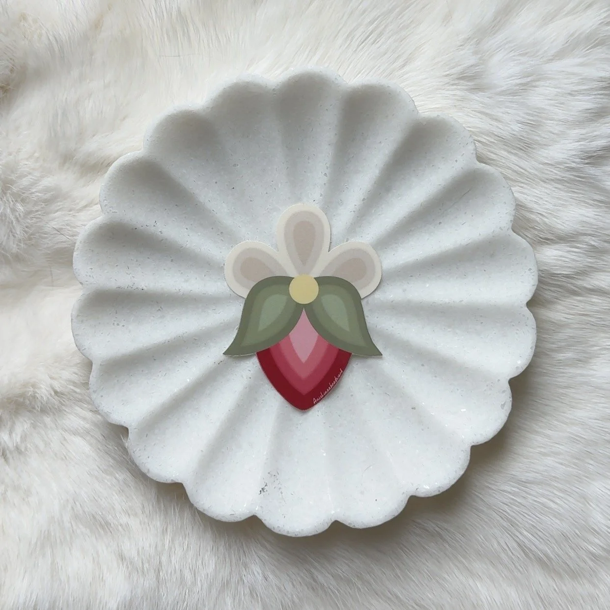 Floral Strawberry Sticker