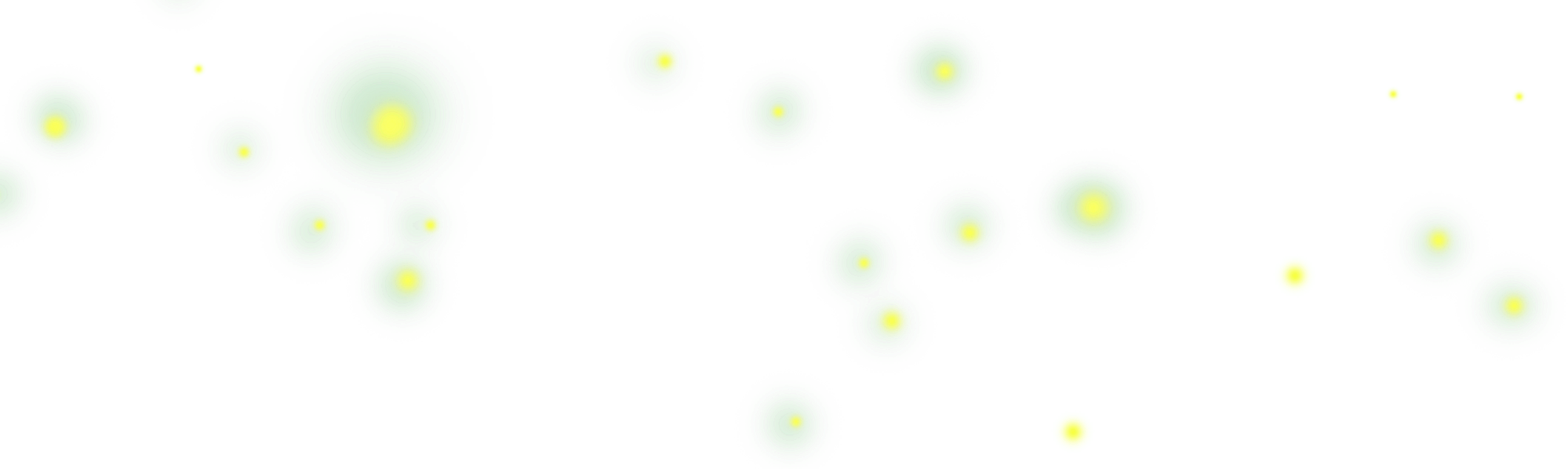 A scientific visualization showing multiple green circular heatmaps with yellow centers, arranged on a black background.