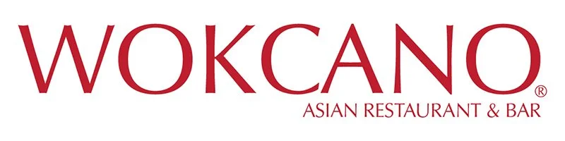 Logo for Wokcano Asian Restaurant & Bar in red text.
