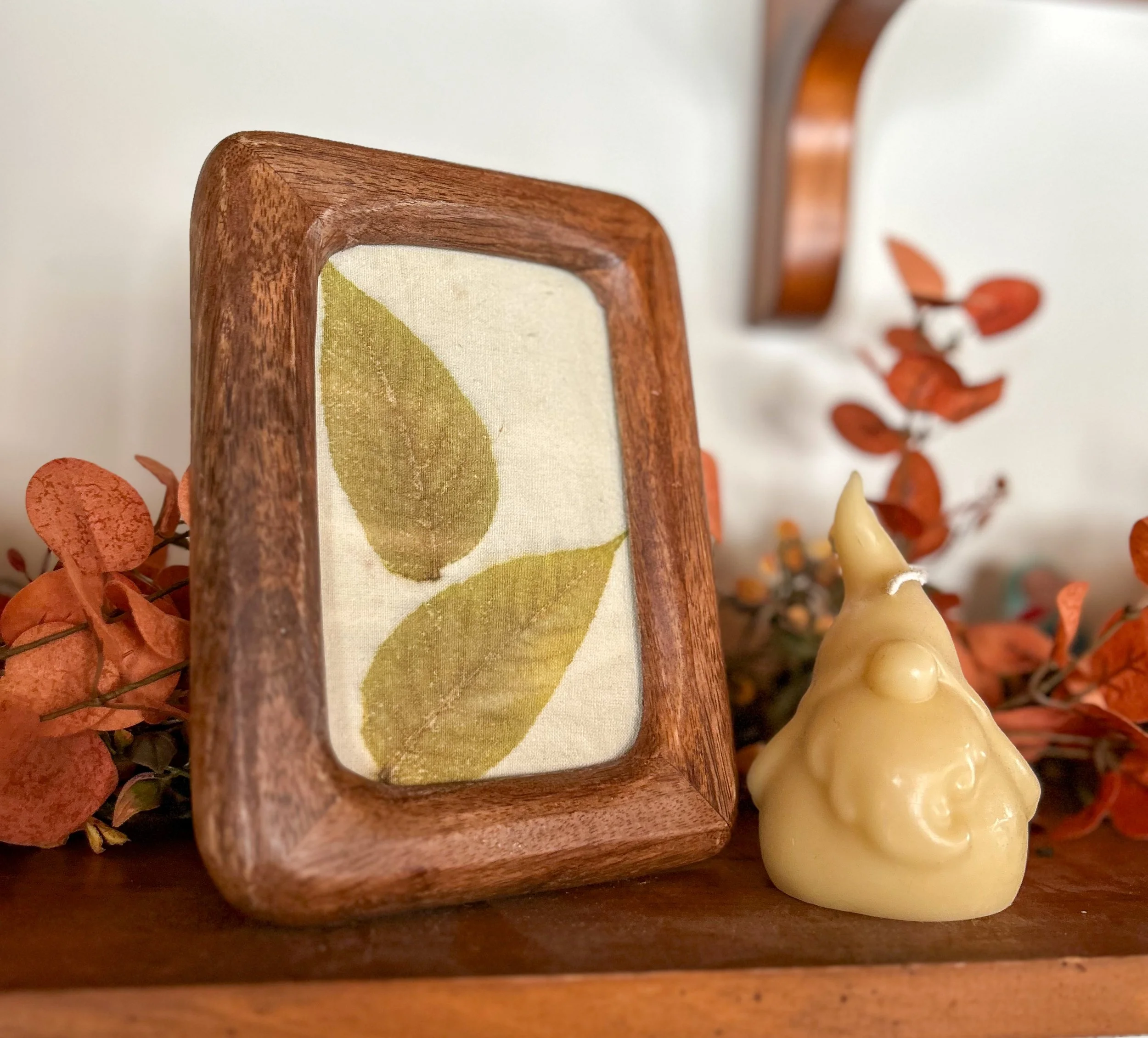 4x6" Raw Silk Framed Ecoprint