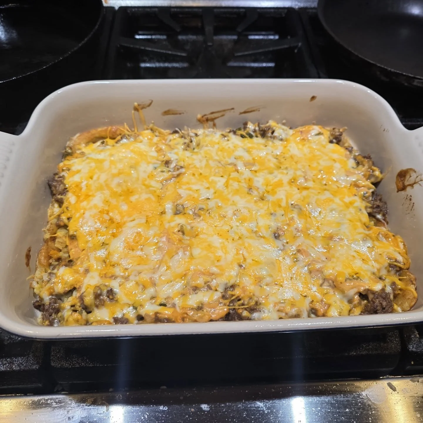 "Big Mac Casserole" - Yes, we are cooking a theme now. "All Recipes." 

This dish is everything comfort. That is @allrecipes. This time we try the "Big Mac Casserole" for our Thursday night dinner. You guys! Bill went ba