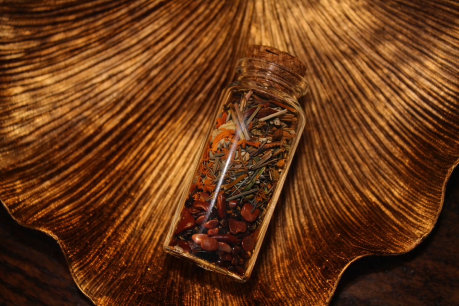 Red Obsidian & Red Coral Botanical Bottle