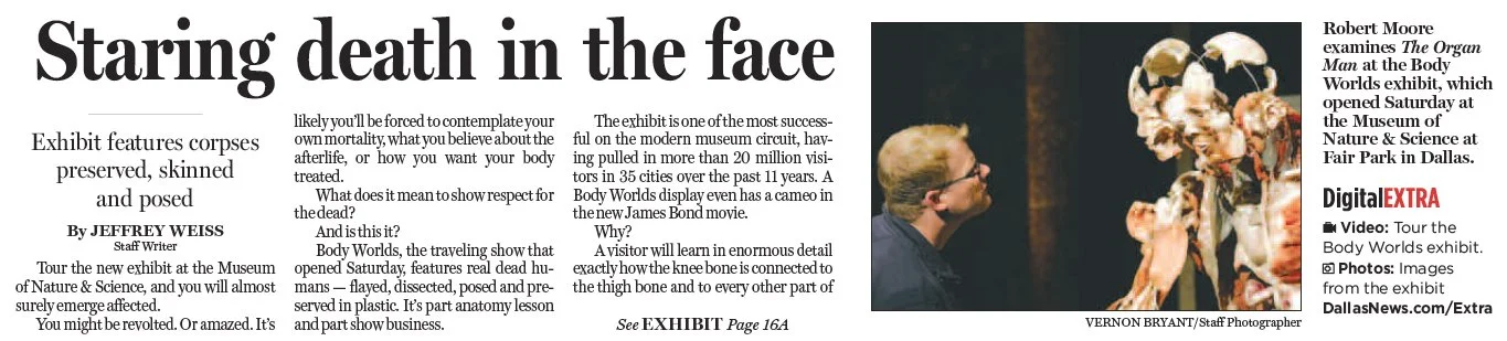 One of my favorite aspects of writing is how the right words can make the entire puzzle fit together. For this story about a science exhibit, we wanted to be sure the arresting imagery had enough space on the page. That left little room for text, whi
