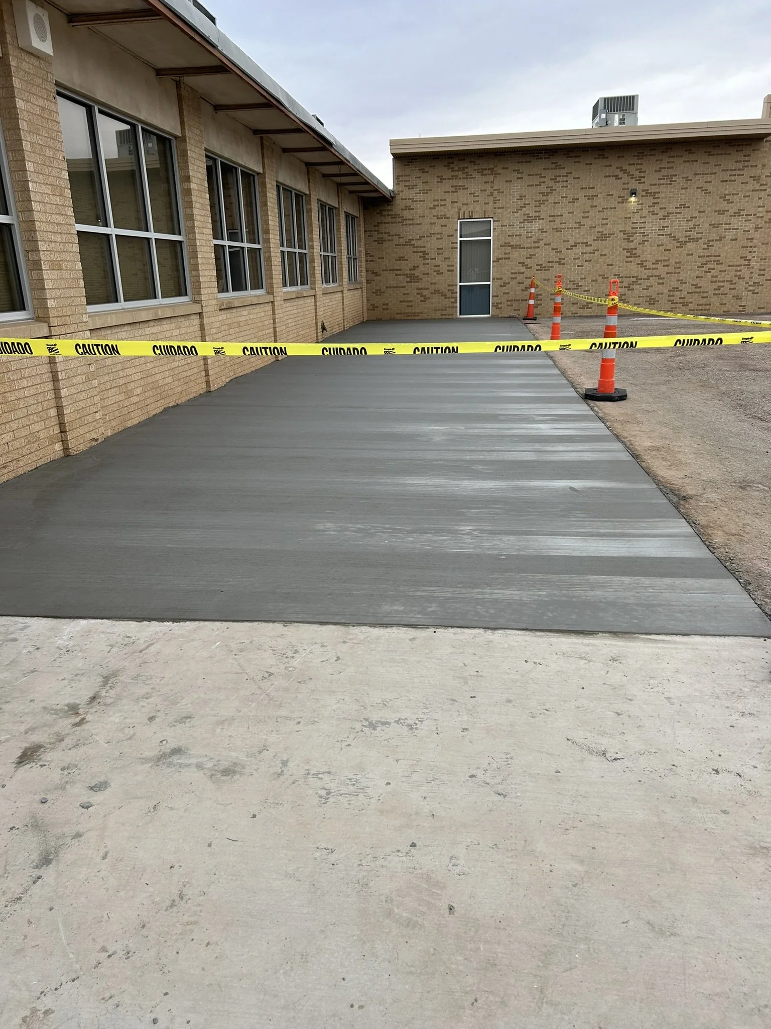 Commercial concrete pavement and sidewalk construction in Lubbock.