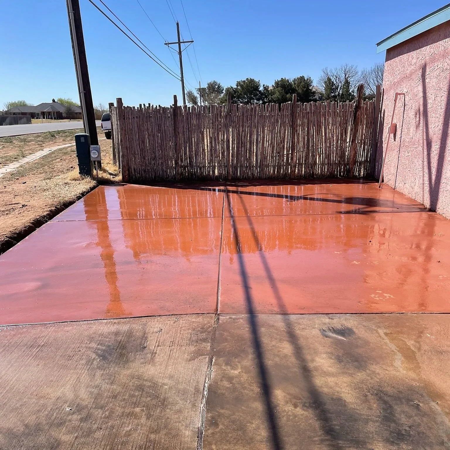 Decorative colored concrete in West Texas