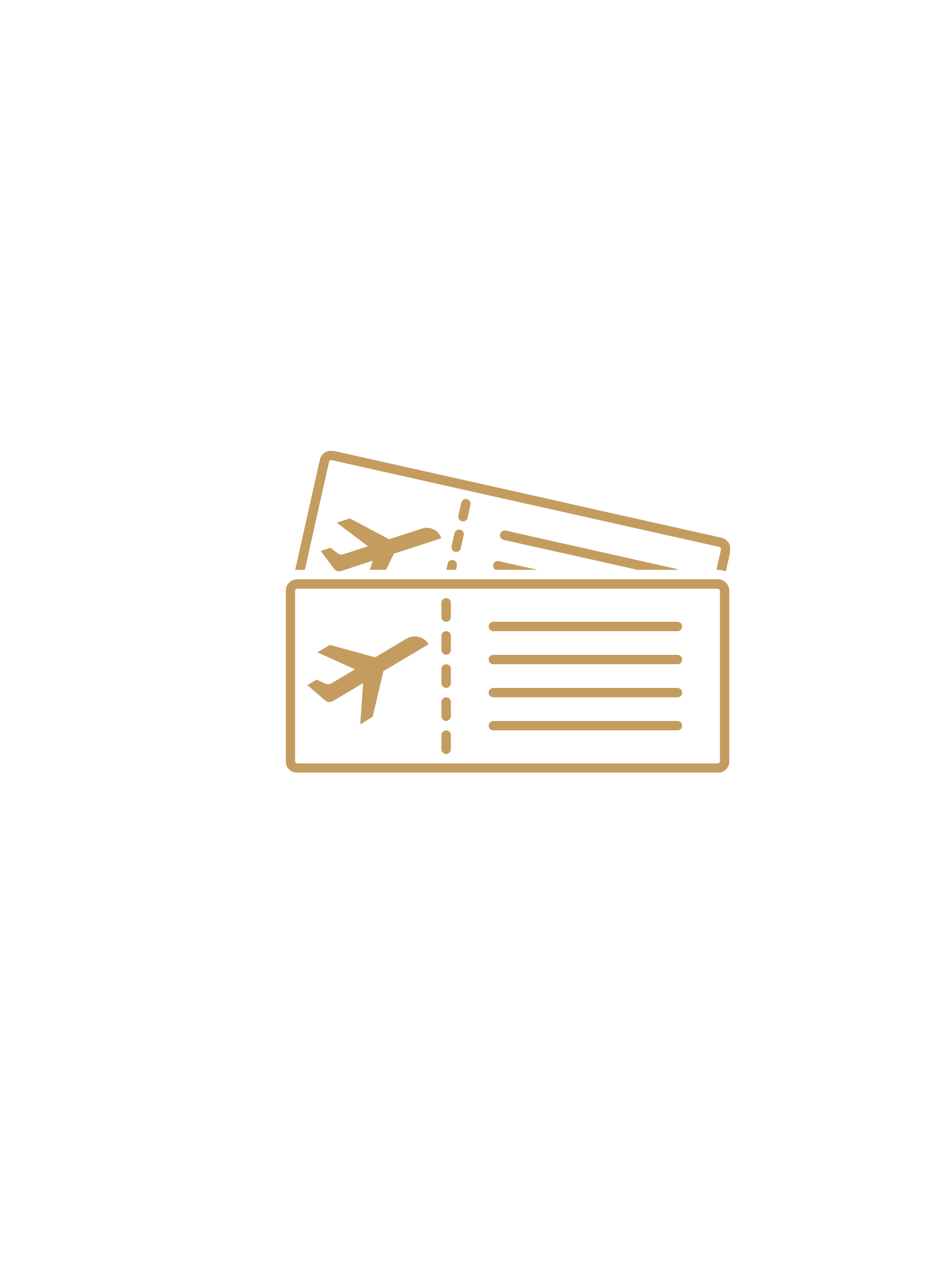 Une illustration minimaliste d'une valise avec un symbole d'avion de ligne, évoquant un voyage ou un départ en voyage.