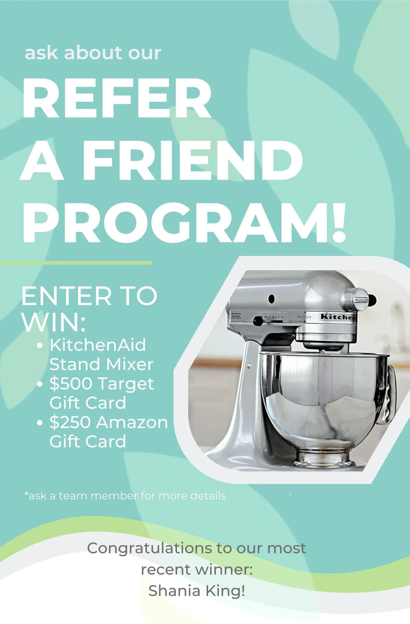The best compliments are the ones that come from friends and family ✨

If you've loved your experience with us, now is the perfect time to spread the word. Every friend you refer is another chance to be entered into our annual Refer a Friend Contest,