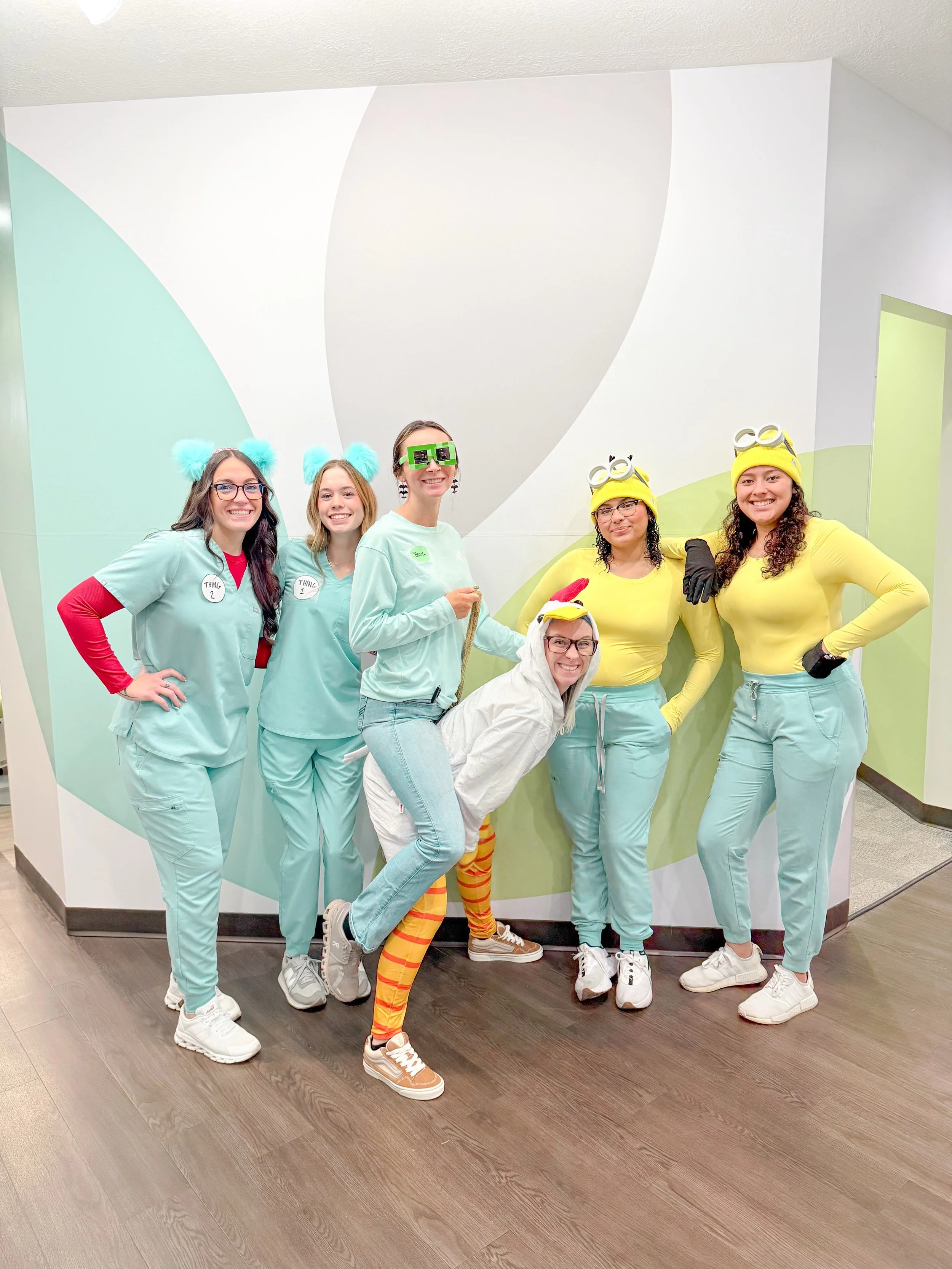 👯&zwj;♀️ Double the trouble, double the FUN! 🎃

Day 2 of Halloween Spirit Week at Weiler Orthodontics had us seeing DOUBLE! 👀

From Minions causing a little despicable mischief 💛 to Thing 1 and Thing 2 stirring up some smiles ❤️💙 and a Chicken J