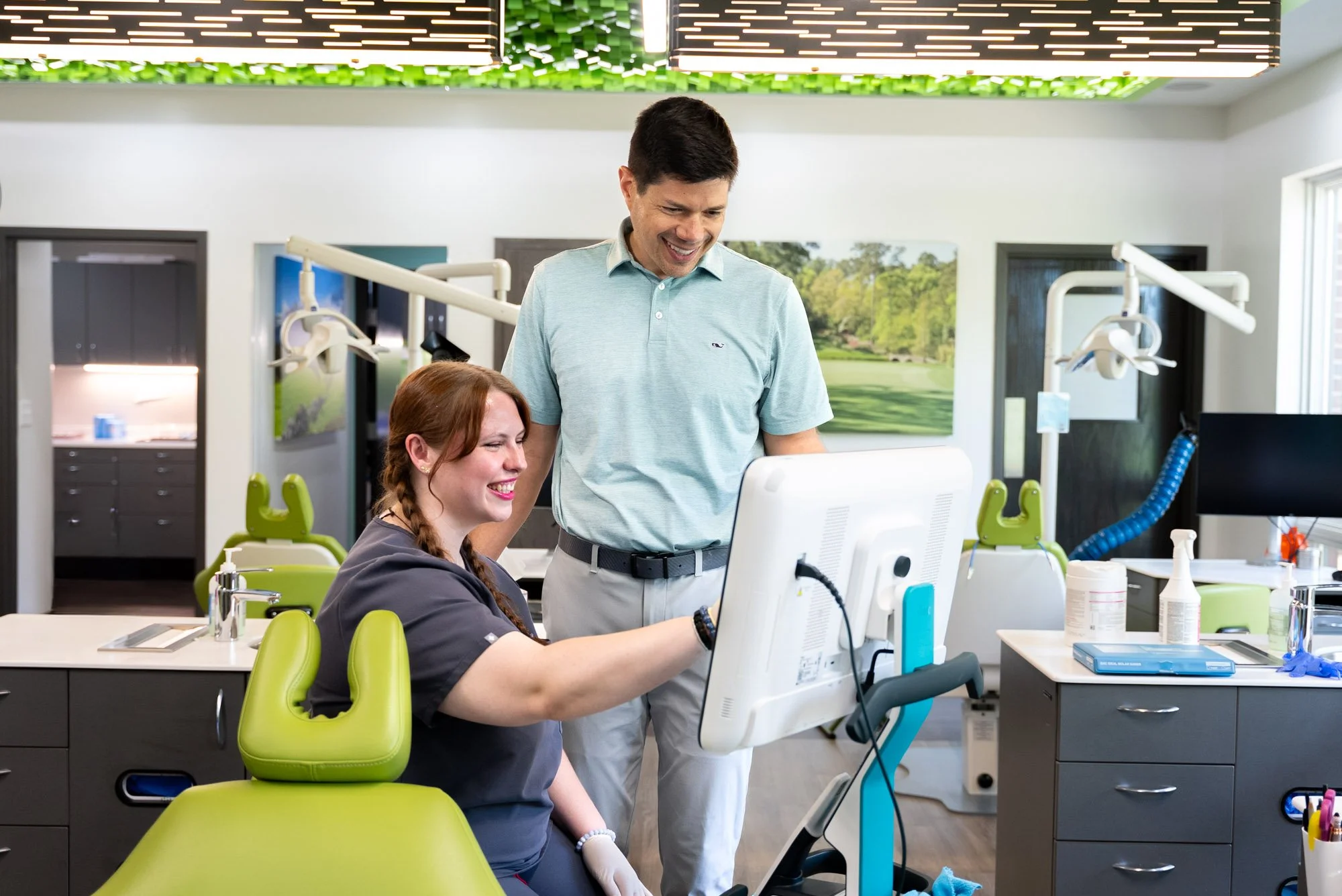 Dr. Weiler and a team member in the treatment room at Weiler Orthodontics in Harrisonburg, VA