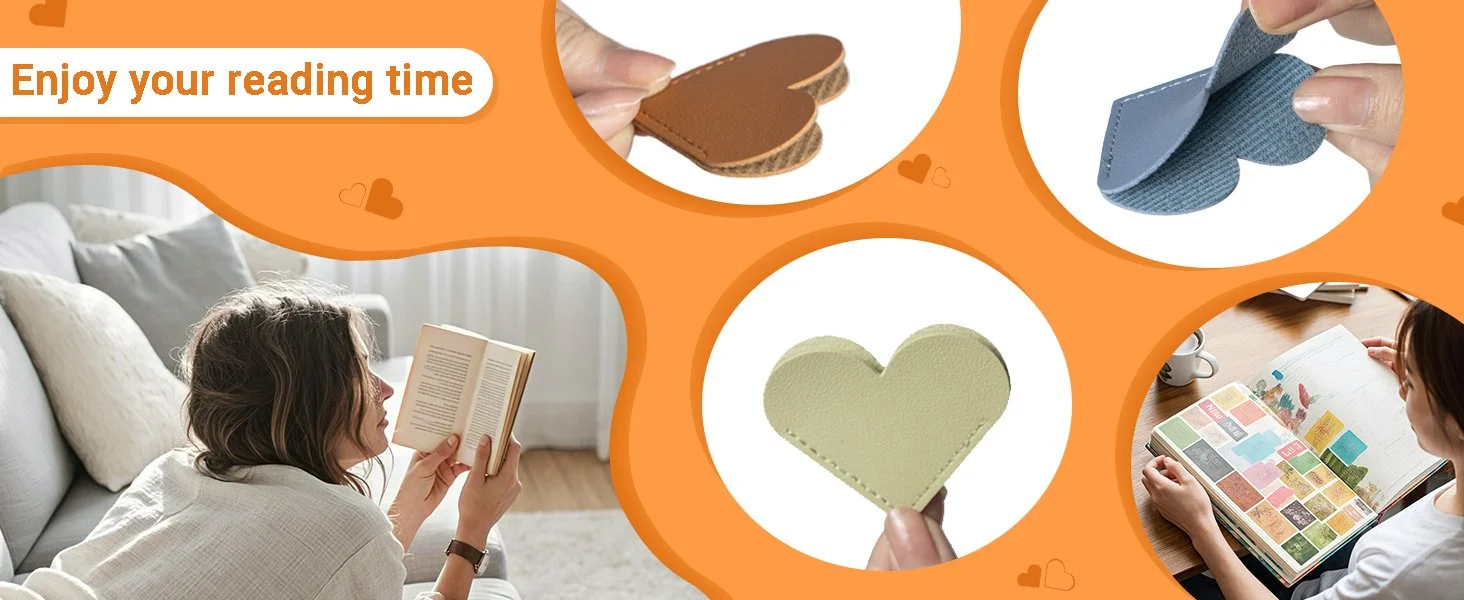 Leather Heart Shaped Bookmark
