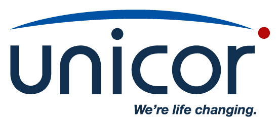 Unicorn logo with a curved line above and the tagline 'We're life changing.'
