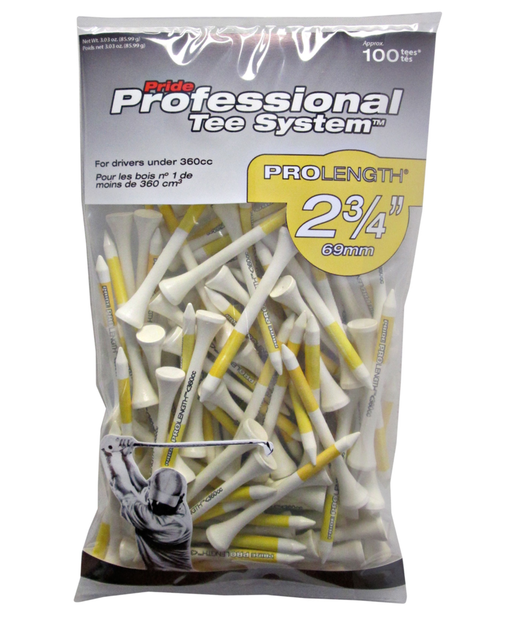 Pride Professional Tee System- 2 3/4 inch Wooden Tees