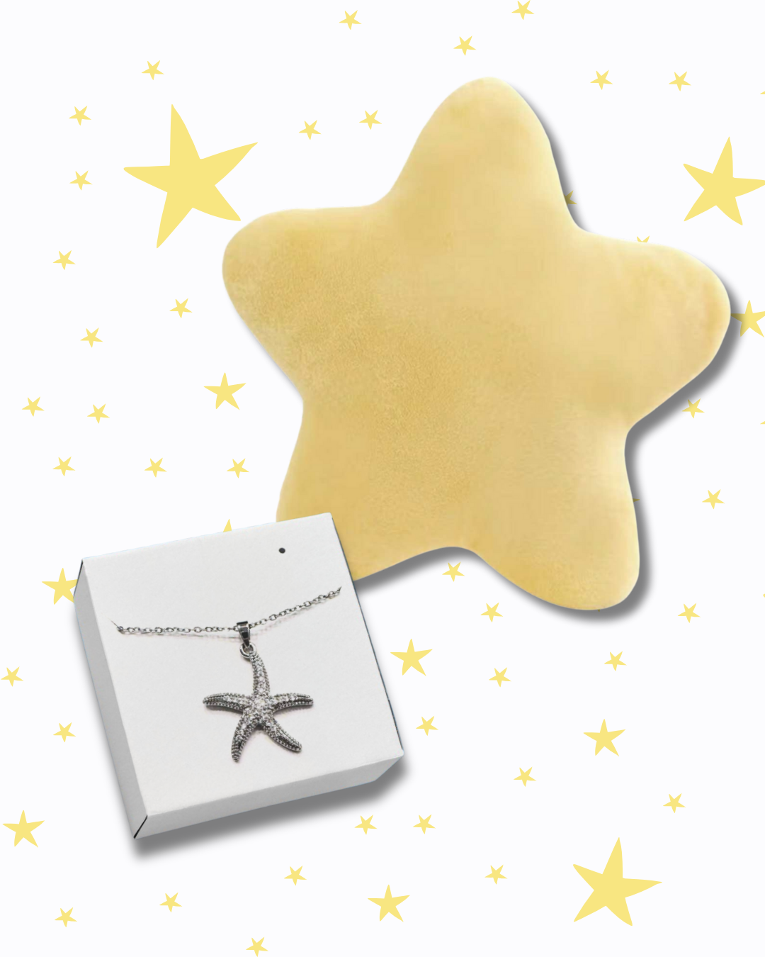 Ensemble - Le coussin Le câlin de Catherinette et le collier L'étoile de Catherinette