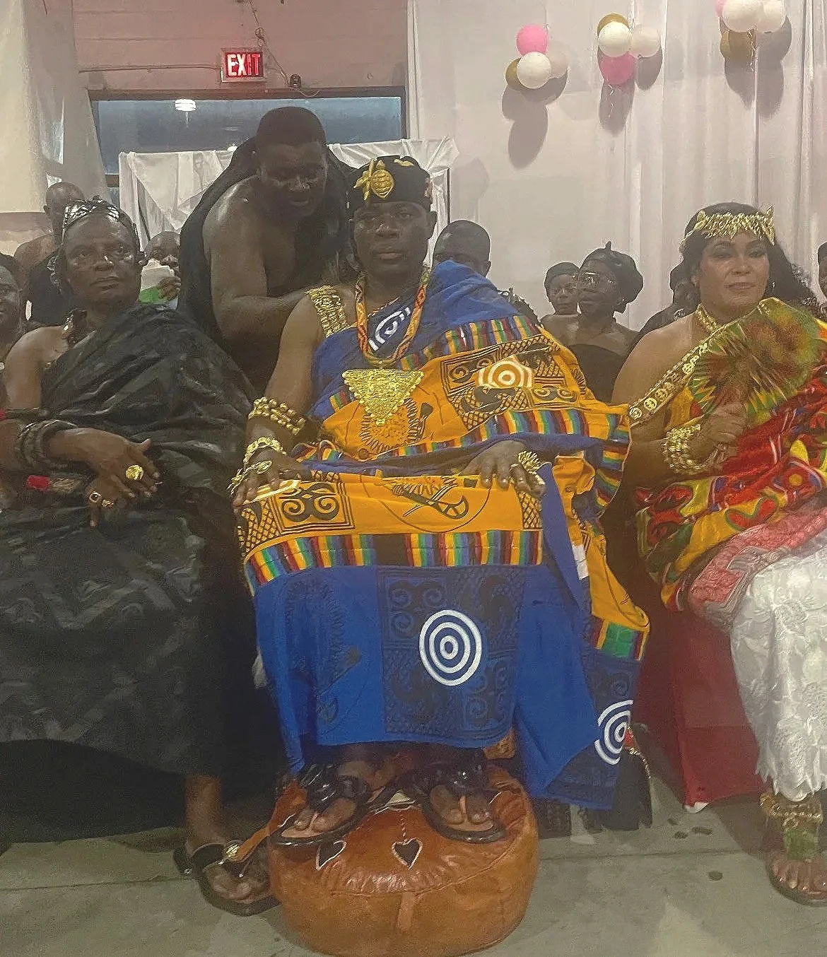 Traditional Ghanian Culture with participants wearing  kente and ceremonial regalia