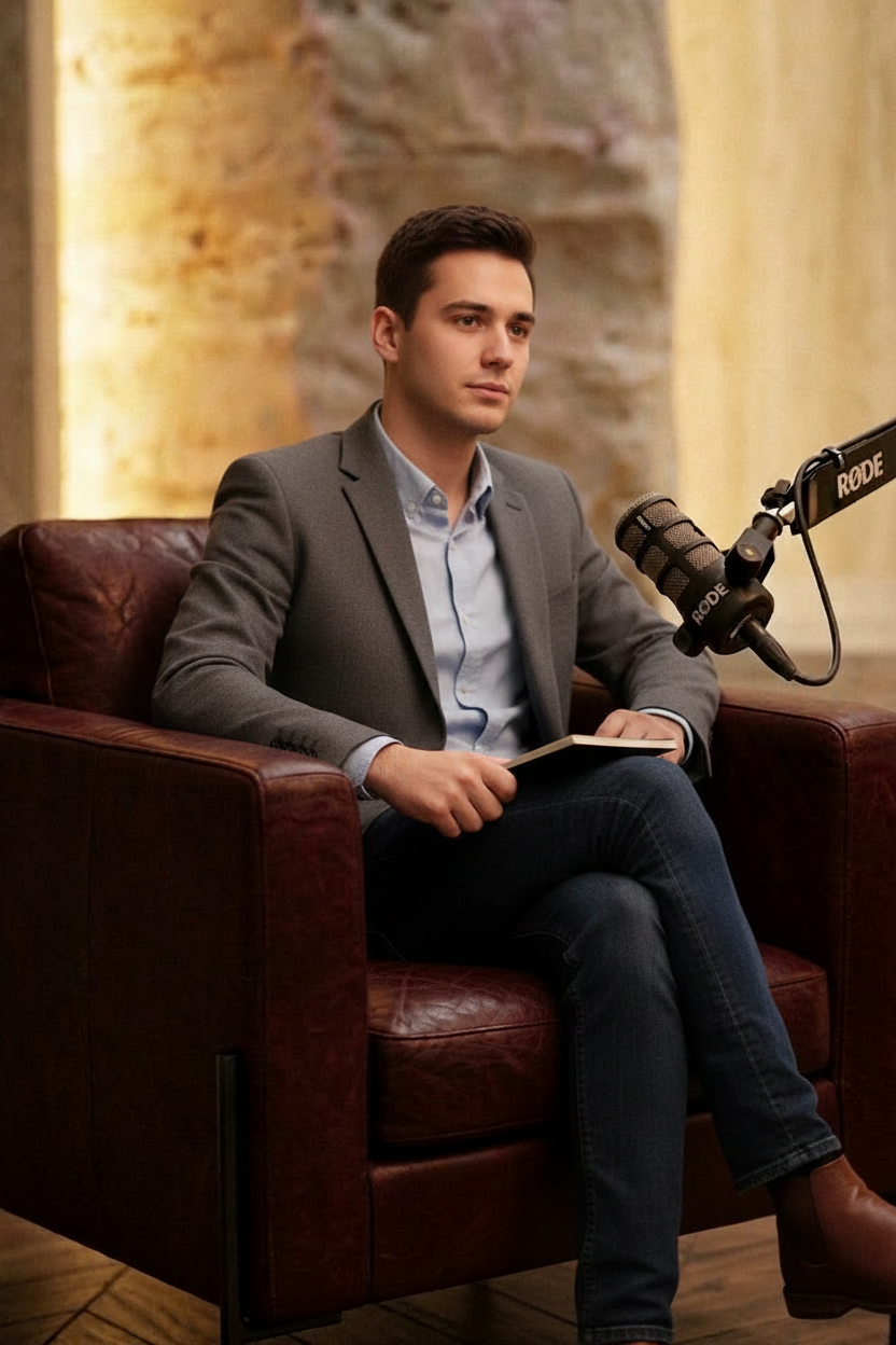 Intervista podcast online per imprenditori registrata in video call con Voci di Imprese