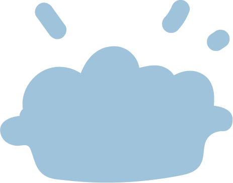 A cartoon illustration of a steaming bowl of soup with steam rising from it.