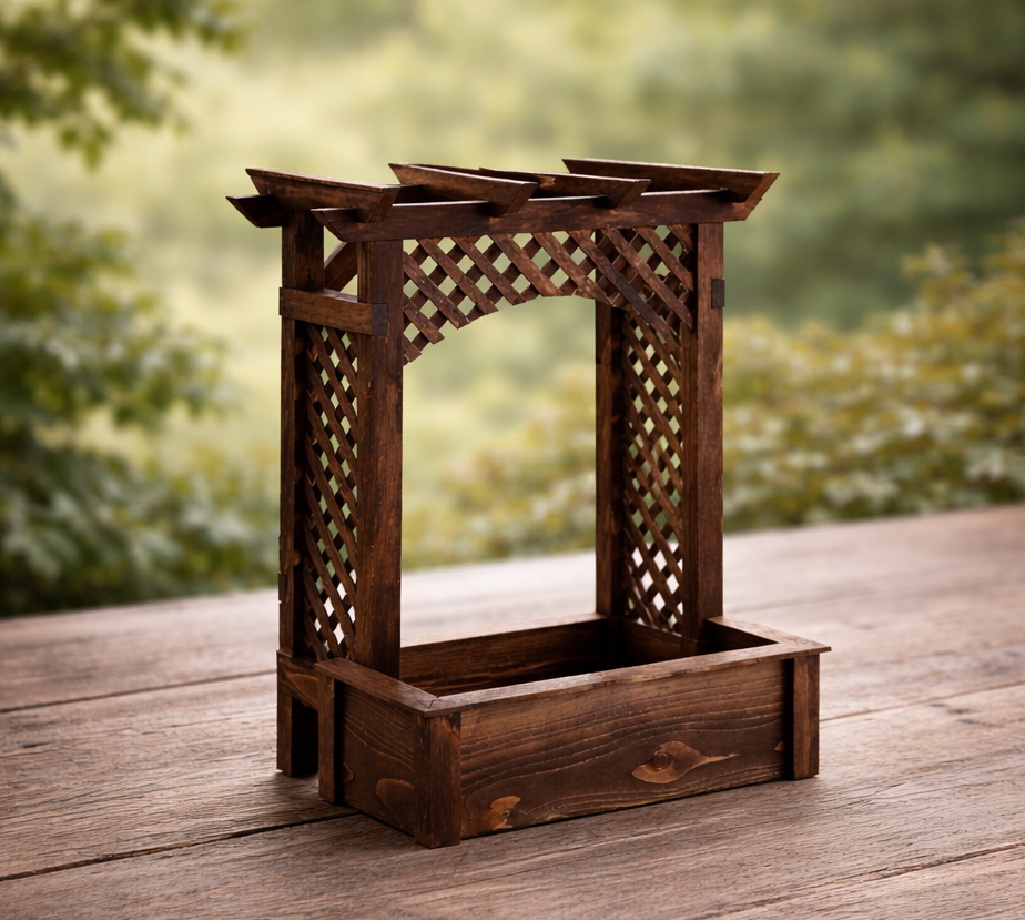 Handmade Wooden Mini Pergola Planter