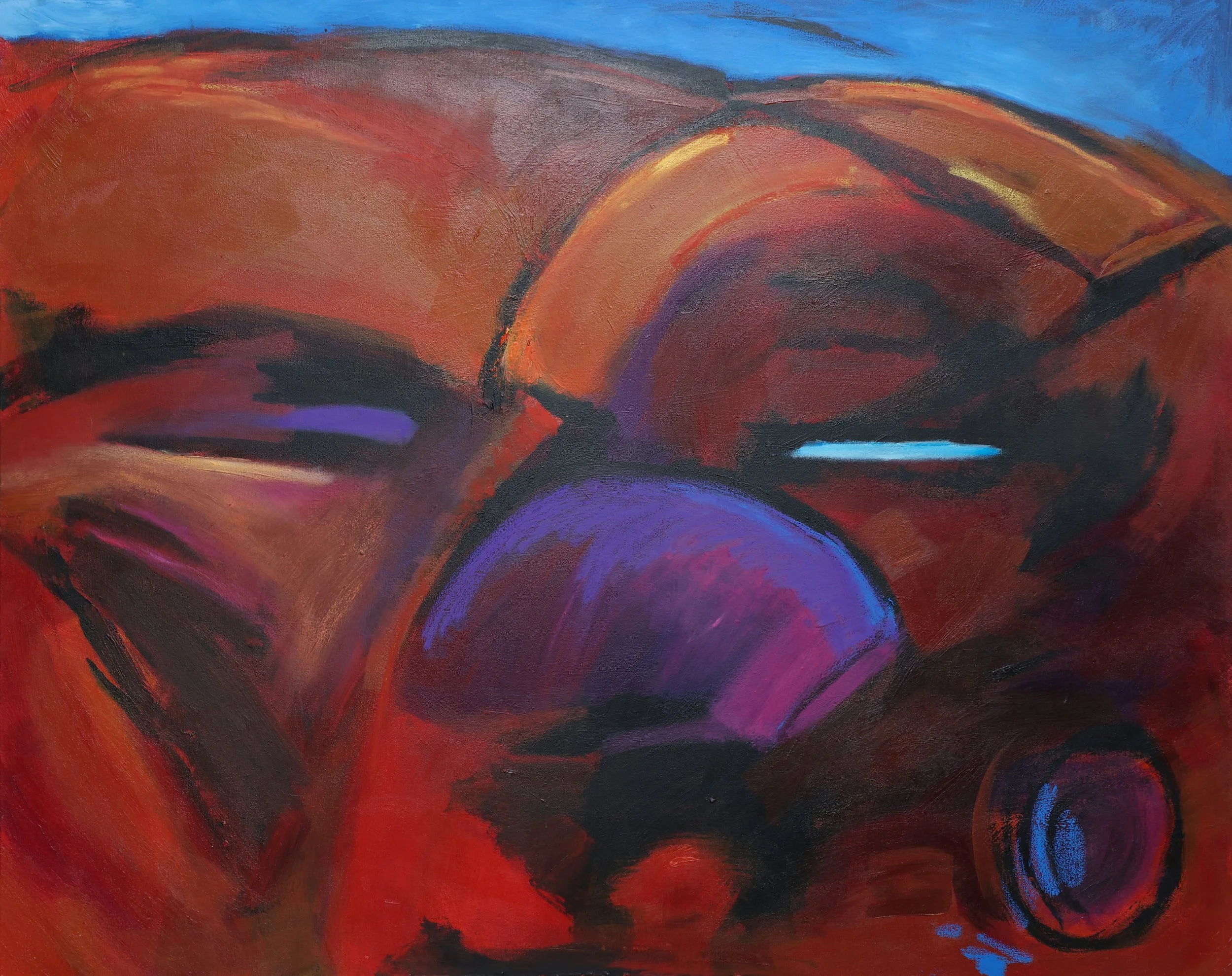 Remaining Warmth    |   
48 × 60 in    |   
Acrylic and oil pastels on canvas    |   
2024