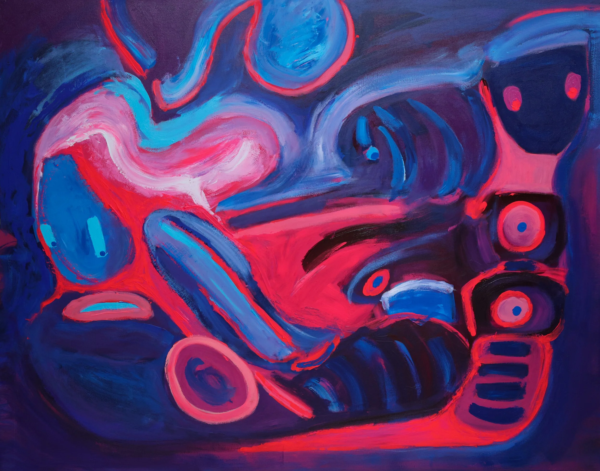 Symbiosis    |   
48 × 60 in    |   
Acrylic on canvas    |   
2024