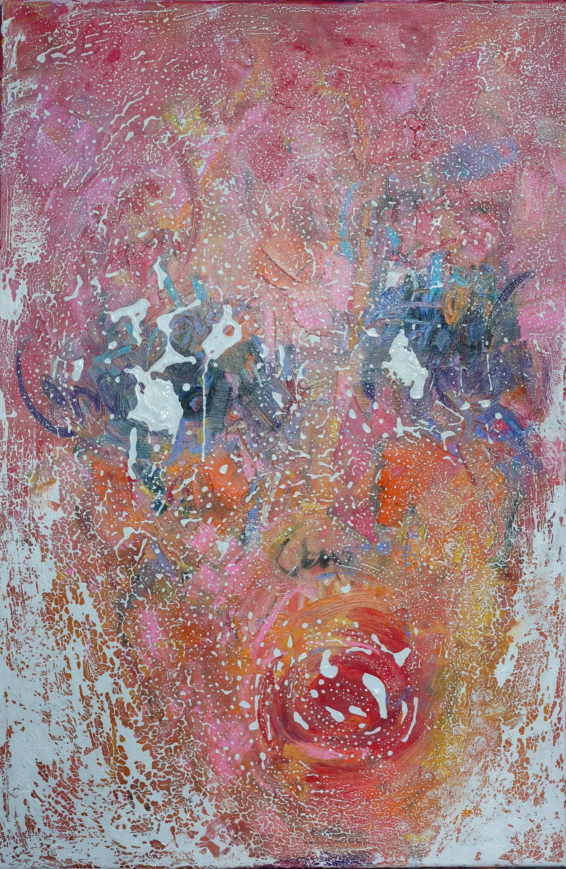 Into the Mist   |   
24 × 36 in   |   
Acrylic and oil pastels on canvas   |   
2024