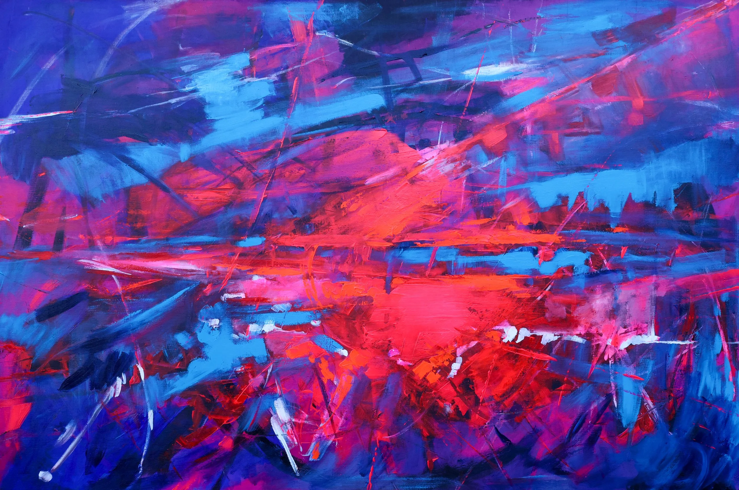 Confluence of Souls    |   
79 × 118 in    |   
Acrylic on canvas    |   
2024