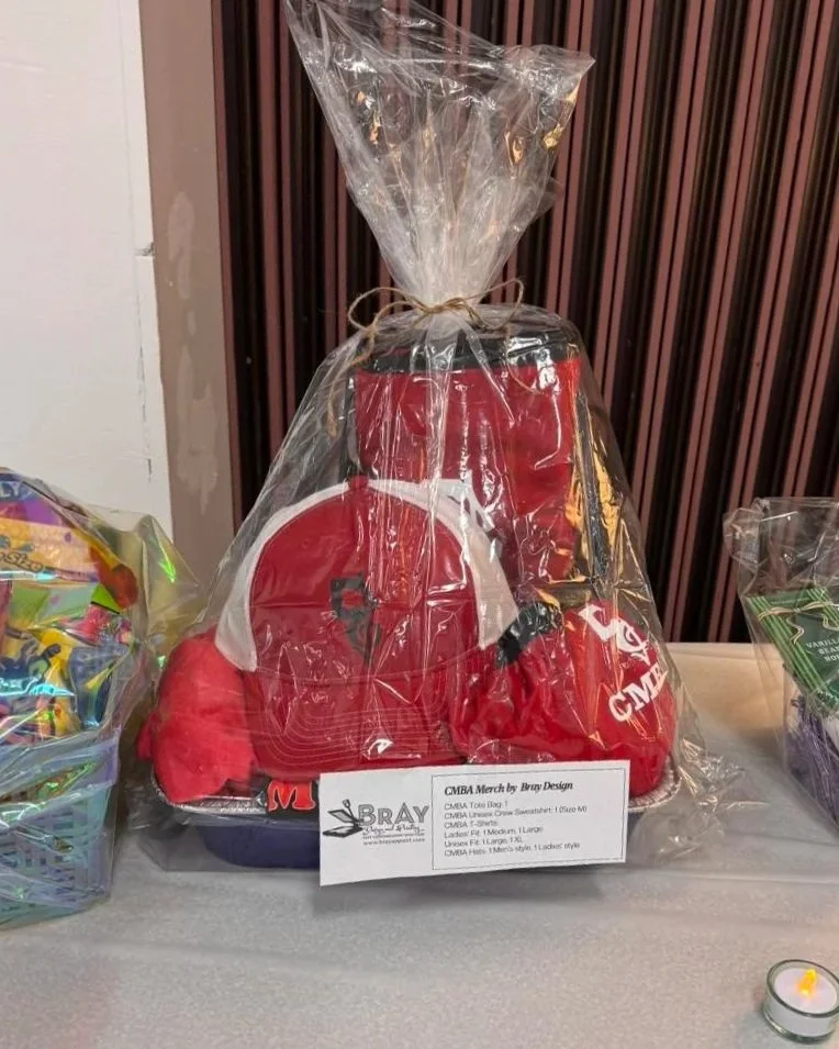 Custom apparel fundraiser basket for Music Booster