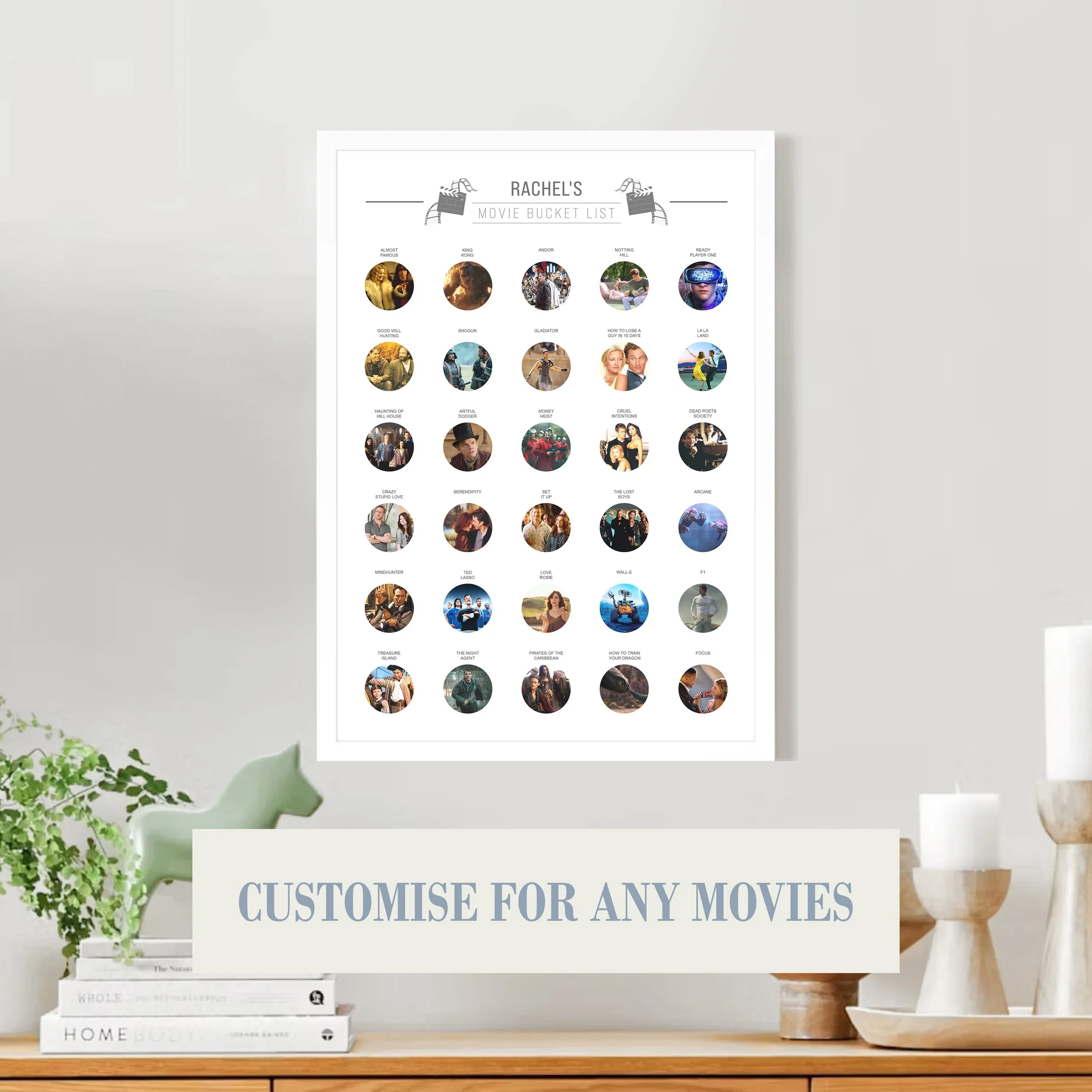 Custom Movies 30 Item Scratch Off Bucket List