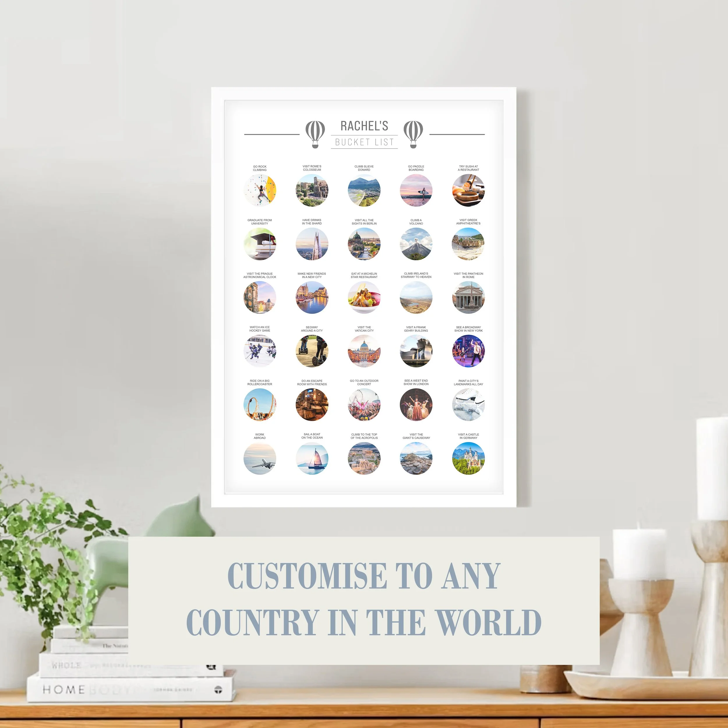 Any Country 30 Item Scratch Off Bucket List