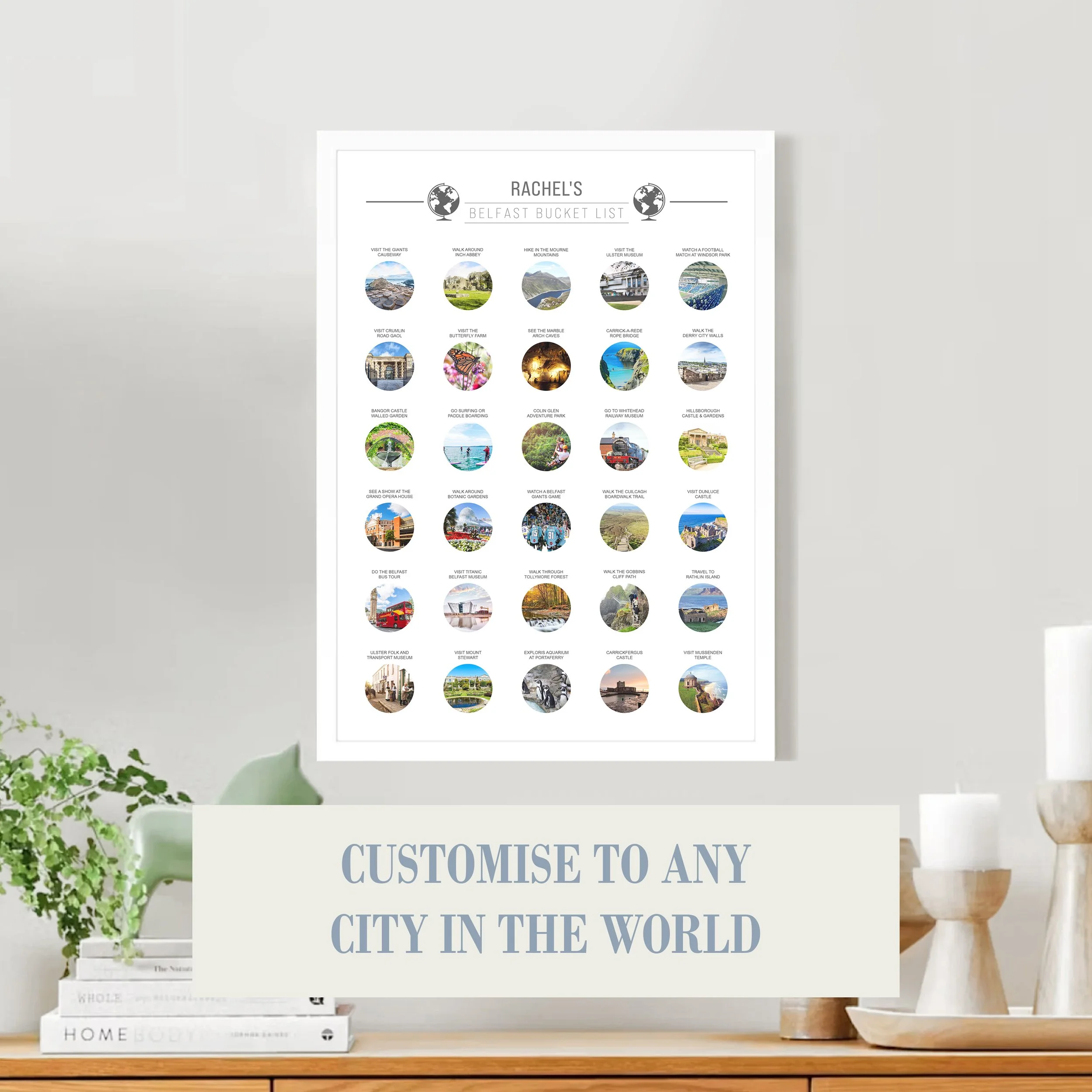 Any City 30 Item Scratch Off Bucket List