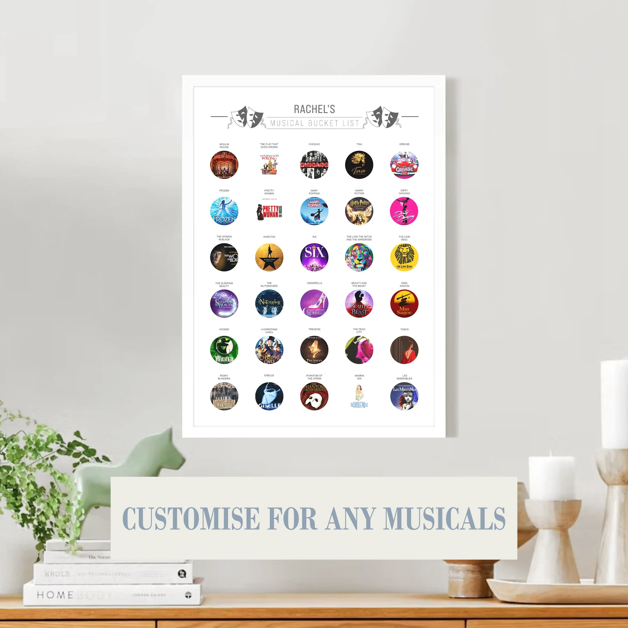 Custom Musicals 30 Item Scratch Off Bucket List