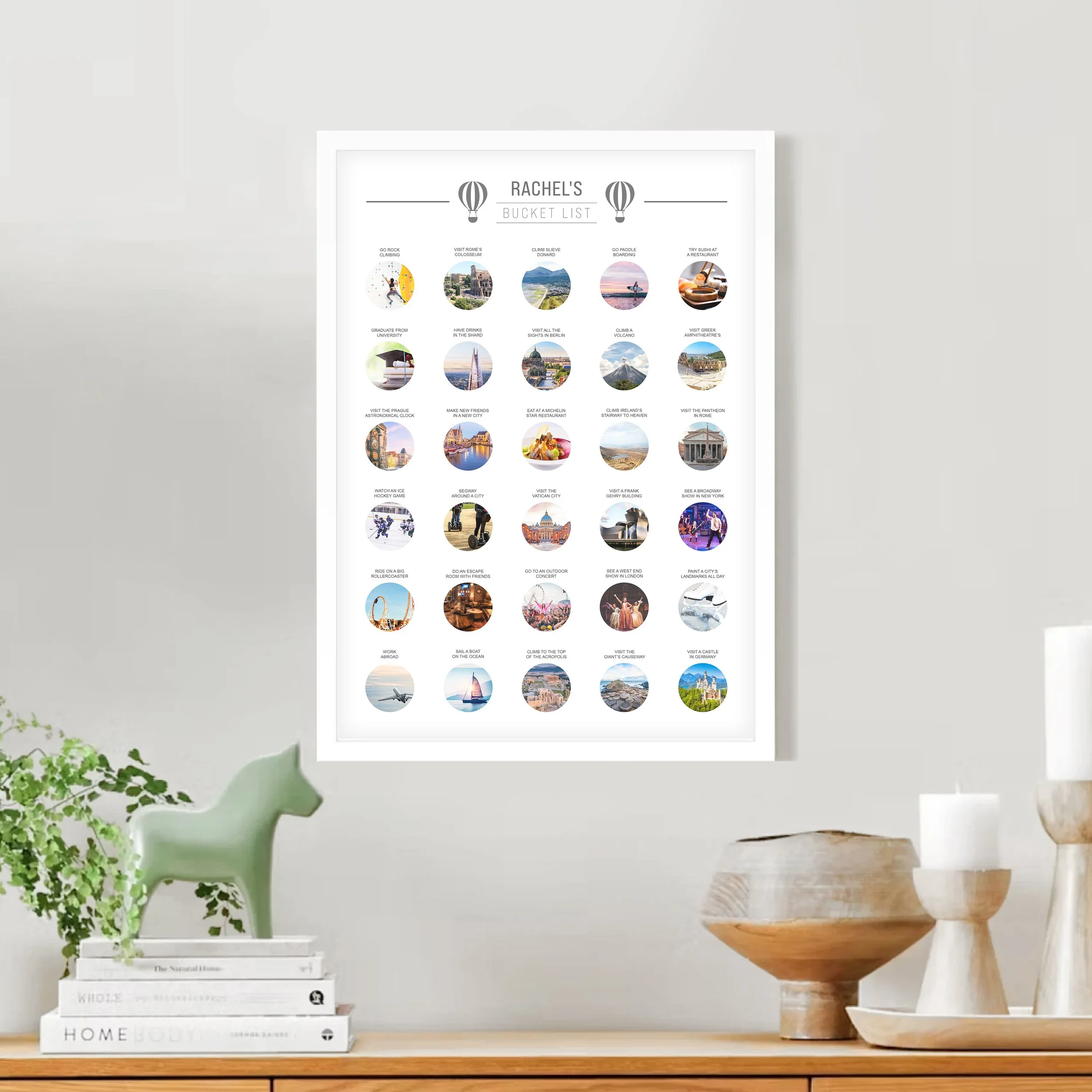 Custom 30 Item Scratch Off Bucket List (A4)