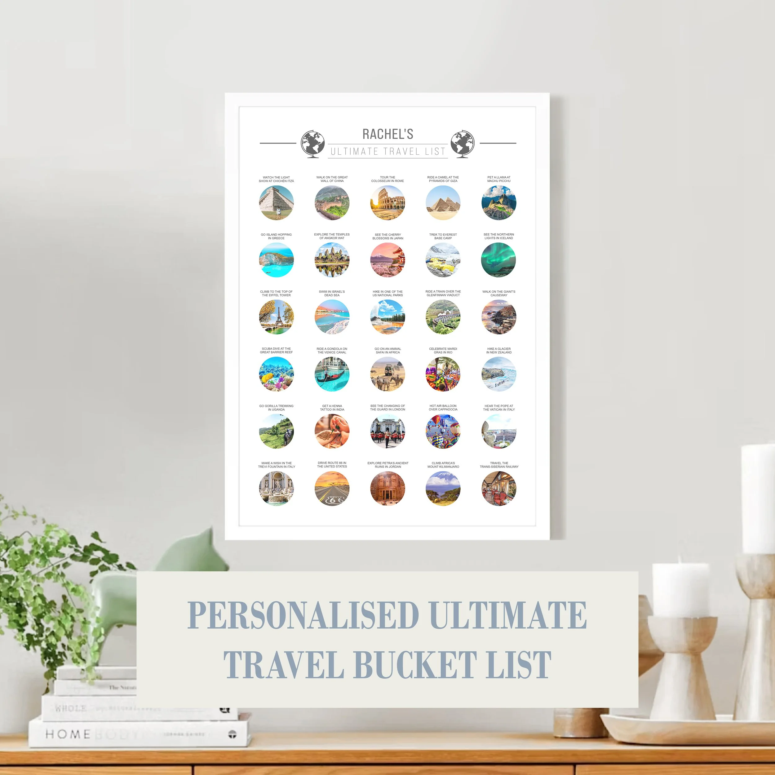 Personalised 30 Item Ultimate Travel Scratch Off Bucket List