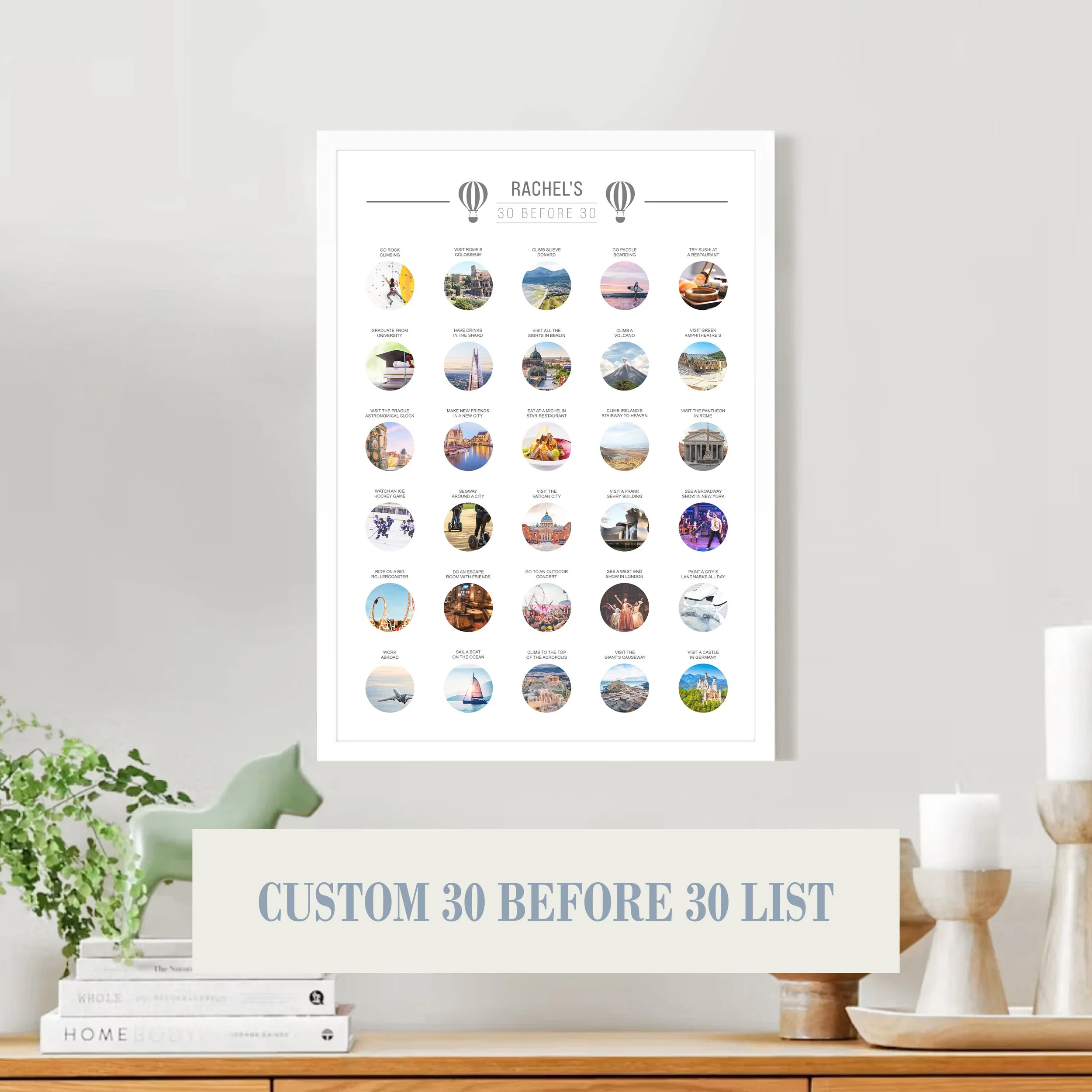 Custom 30 Before 30 Scratch Off Bucket List