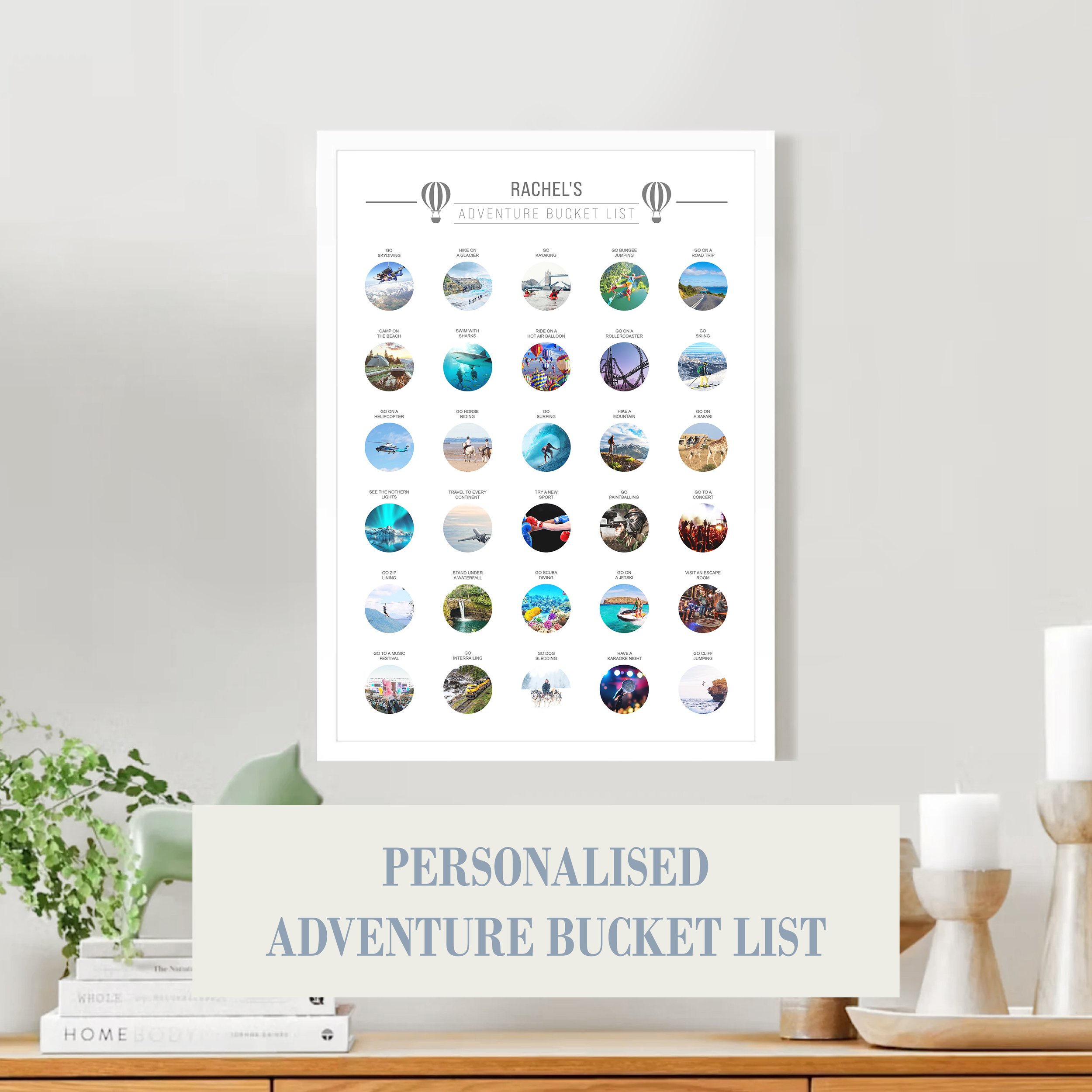 Personalised 30 Item Adventure Scratch Off Bucket List