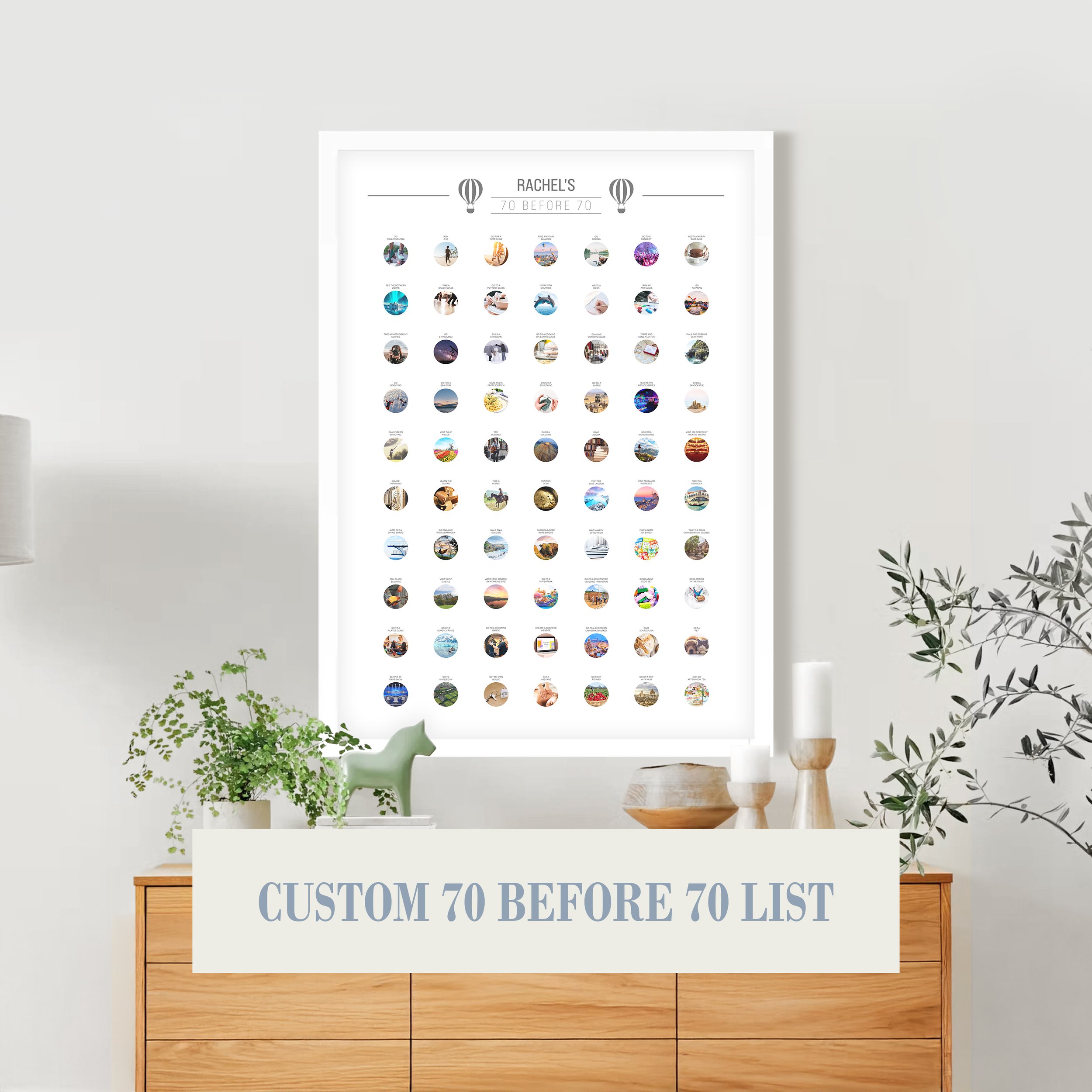 Custom 70 Before 70 Scratch Off Bucket List