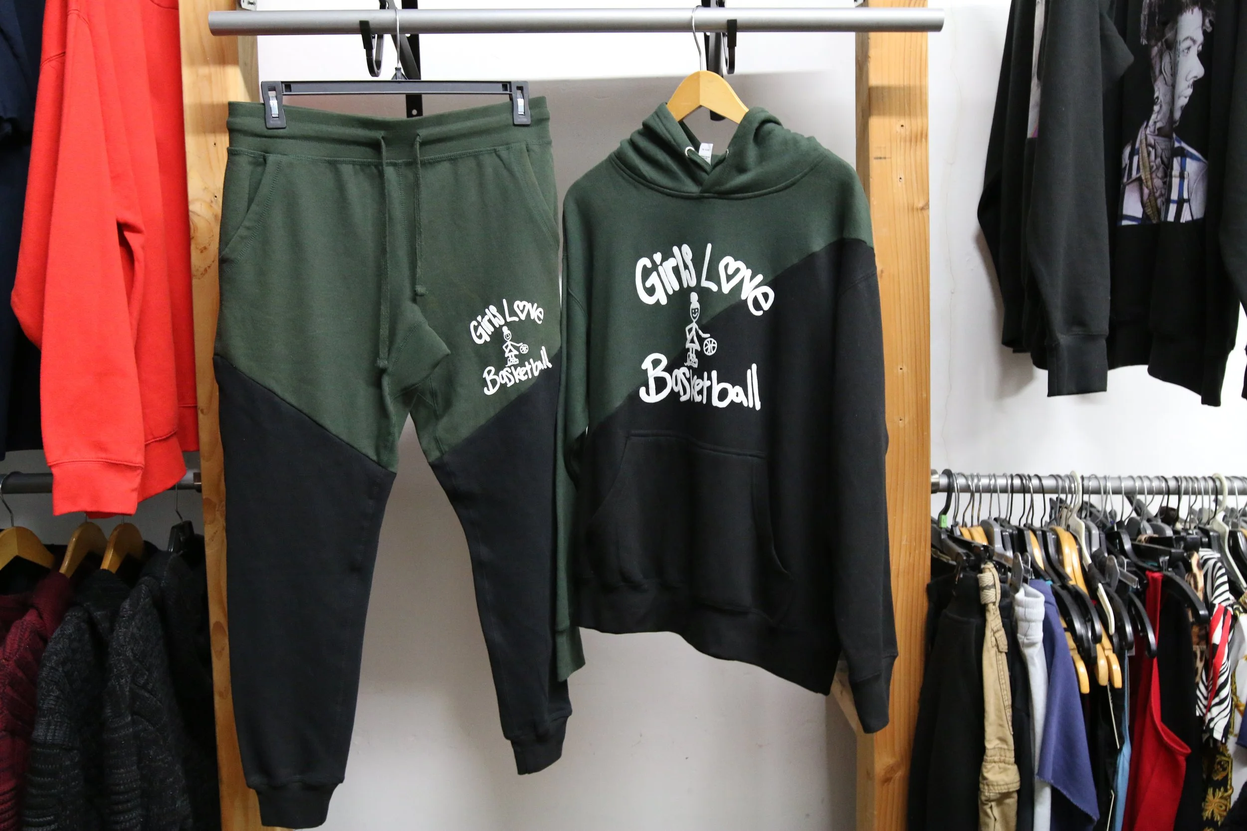 Green/Black Hoodie and Sweatpant jogger Set
