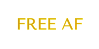 "FREE AF" in gold all caps. find your career of freedom.