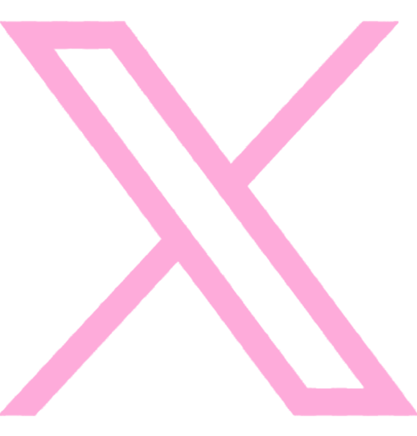 Stylized pink letter X or cross on a black background.