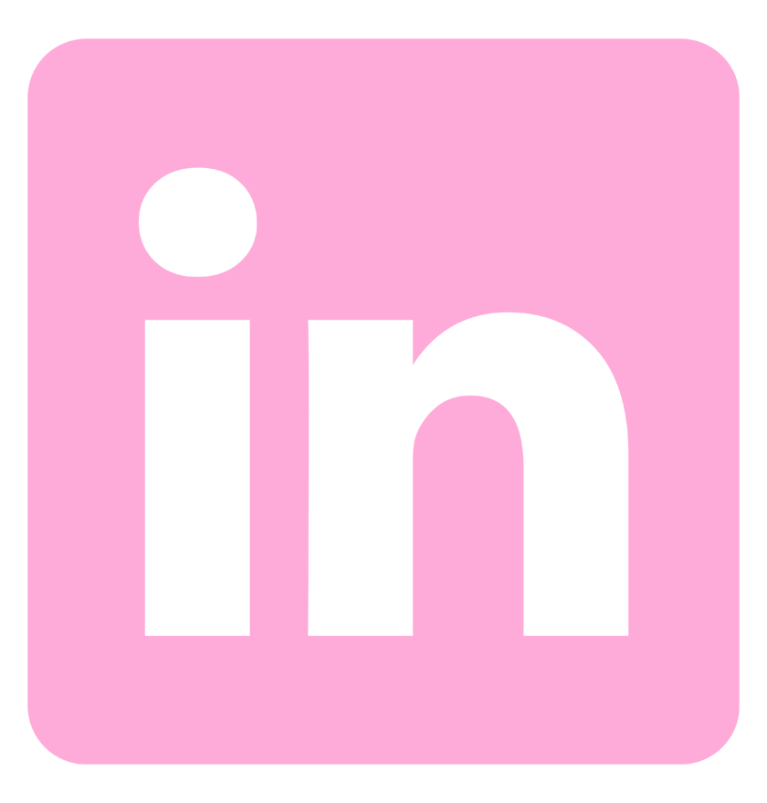 Pink square with rounded corners and a white lowercase 'in' in the center.