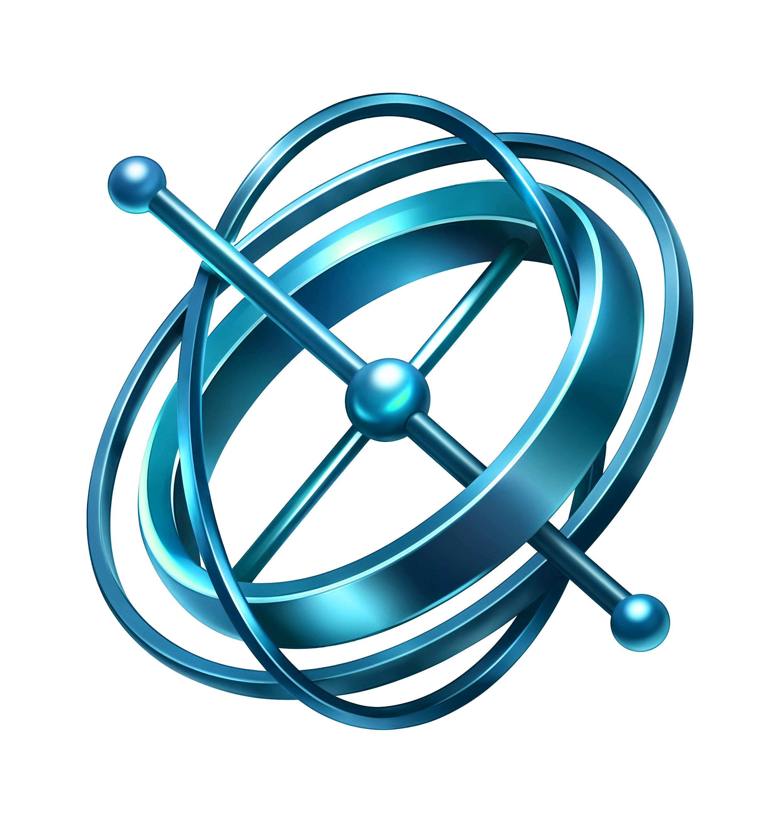 Blue Gyroscope spinning represents the strong orientation and bounding box capabilities of OA Alpha, the Orientation Automator by gruntWAVE - The Grunt Work Eliminators