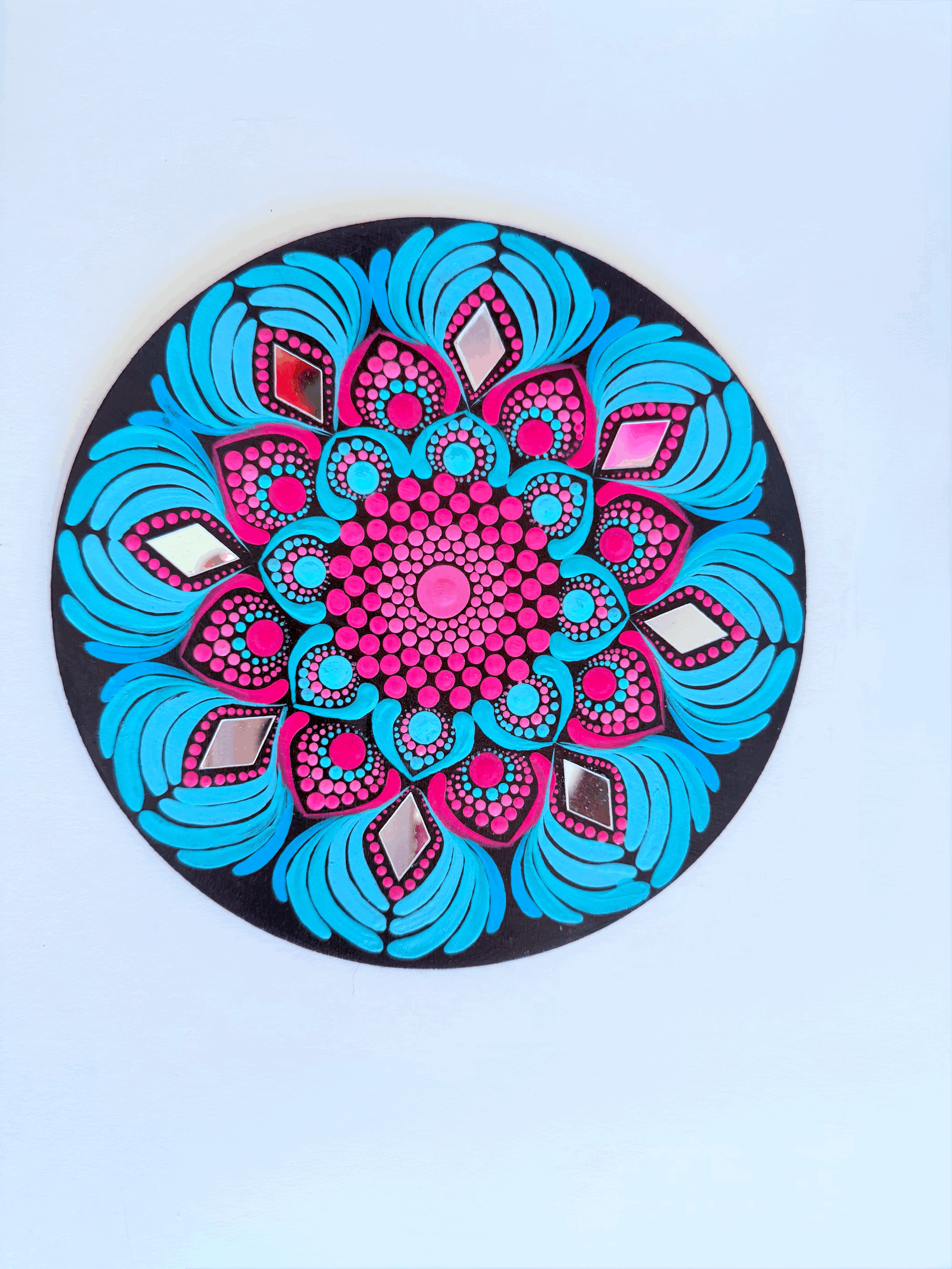 Dot Mandala Painting | 8" Hand-Painted Mandala Wall Art |   Spiritual Desk Decor| Home Decor
