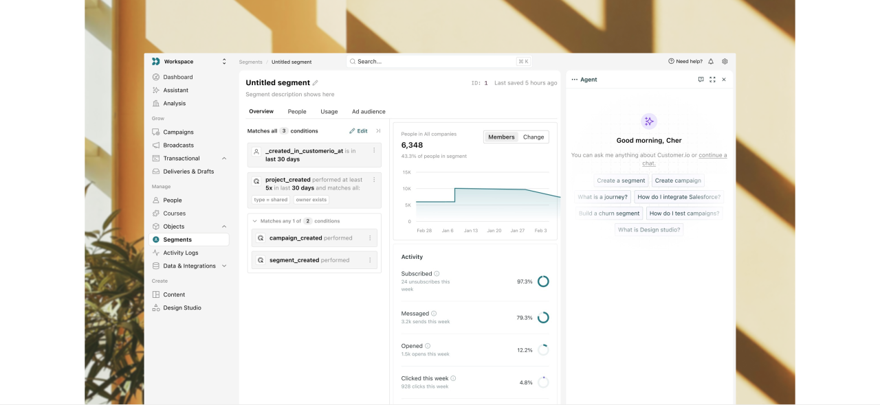 Customer.io UI Redesign