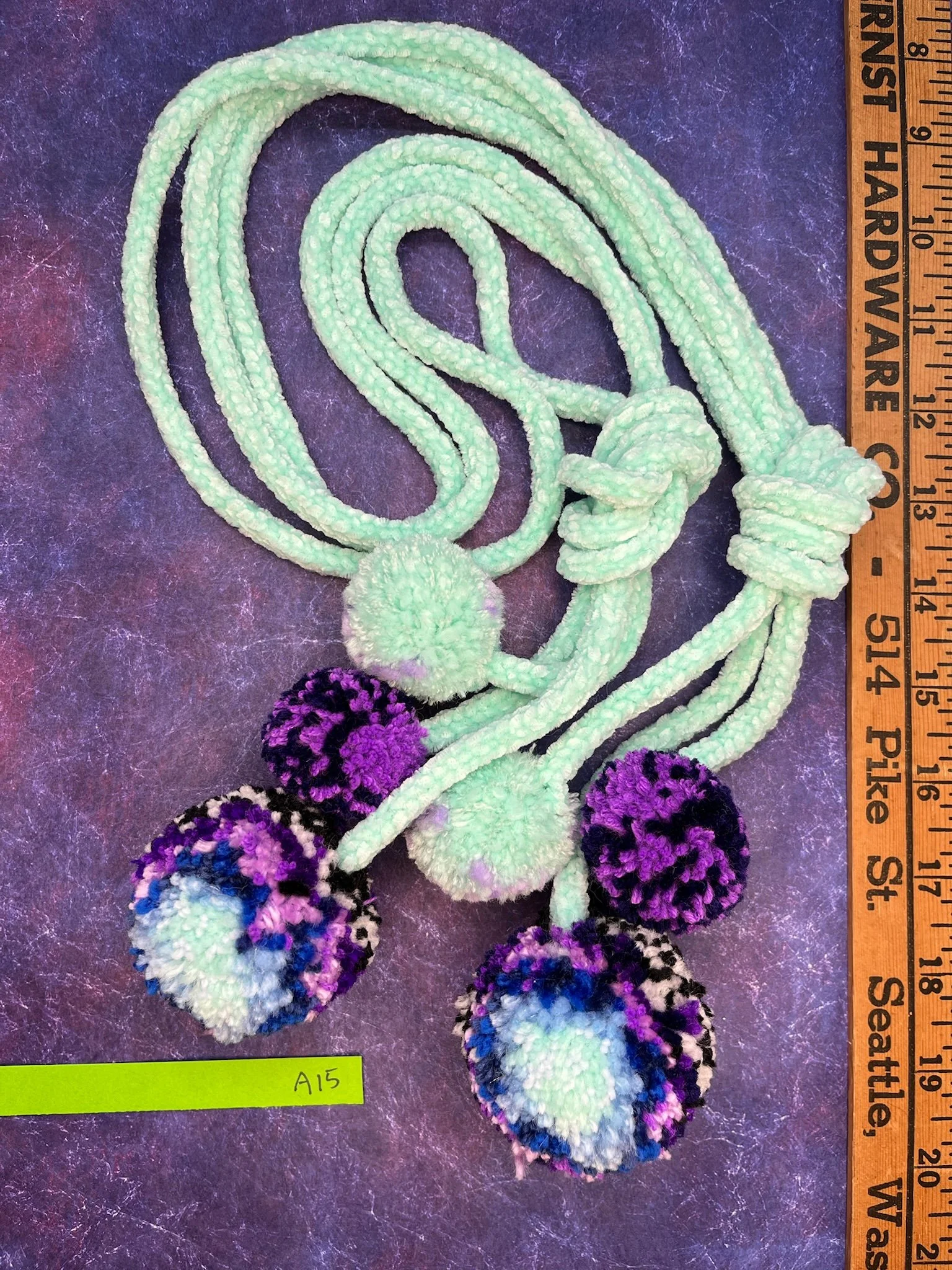 Chenille Pompom Scarf A15