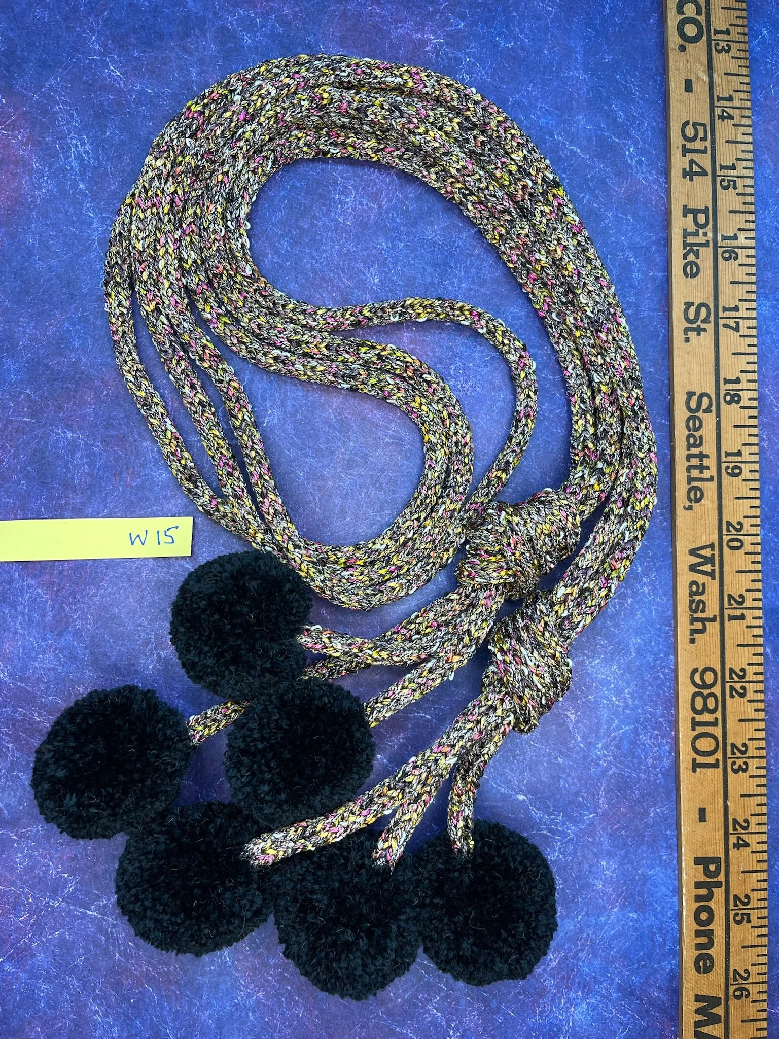 Luxe Italian pompom scarf W15